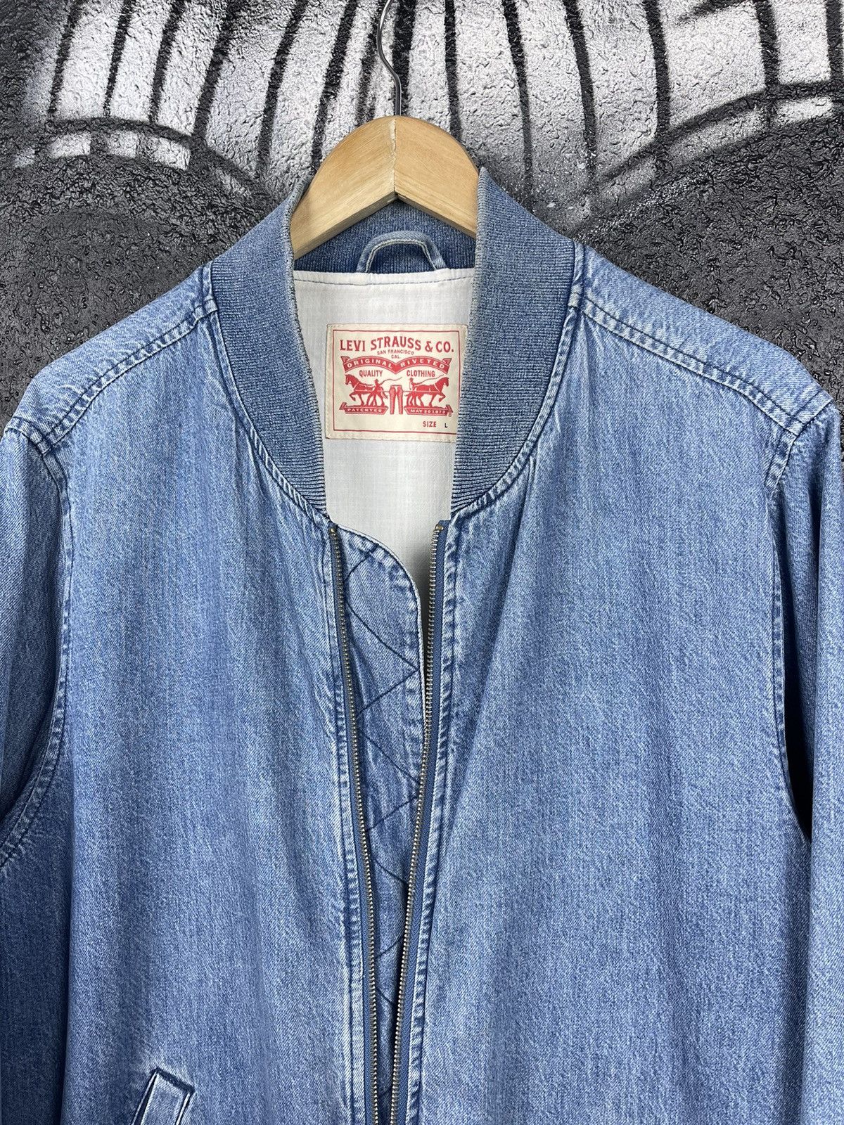 Levi's Vintage Clothing Levi’s Lyon Bomber Retro Mod Denim Jacket Men’s Size L Size US L / EU 52-54 / 3 - 9 Thumbnail