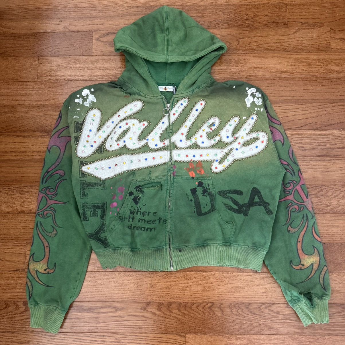 Vale Vale Forever Green Inferno Zip Up Hoodie Valley Dreams | Grailed
