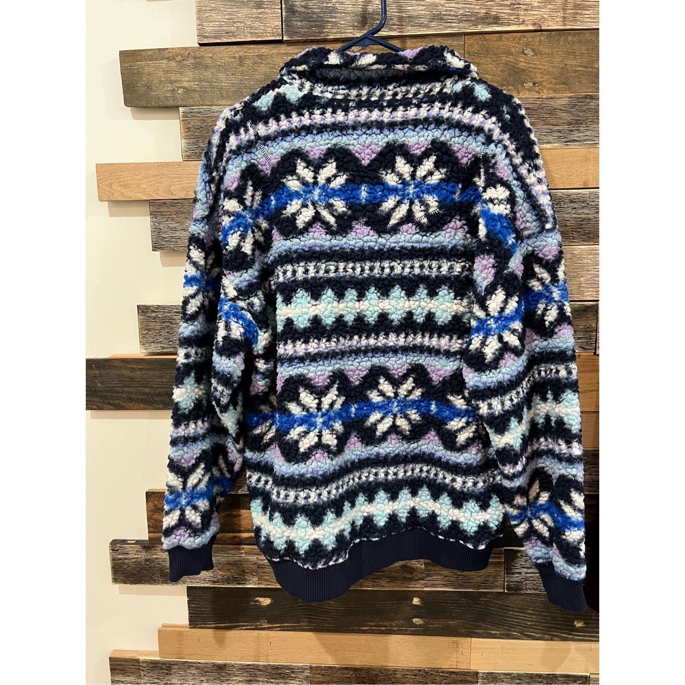 Other Aerie Hometown Holiday Quarter Zip Sweatshirt Blue Fleece Size M/L Size L / US 10 / IT 46 - 3 Thumbnail