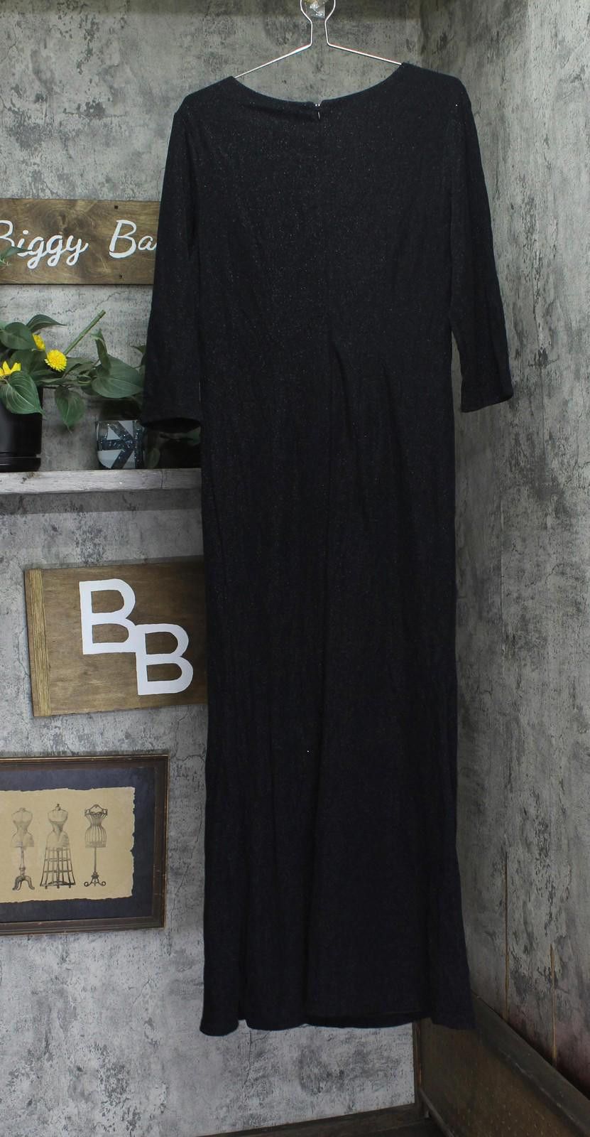 Other Alex Evenings Long Metallic 3/4 Sleeve Gown Dress Black 18 Size XXL / US 16-18 / IT 52-54 - 2 Thumbnail