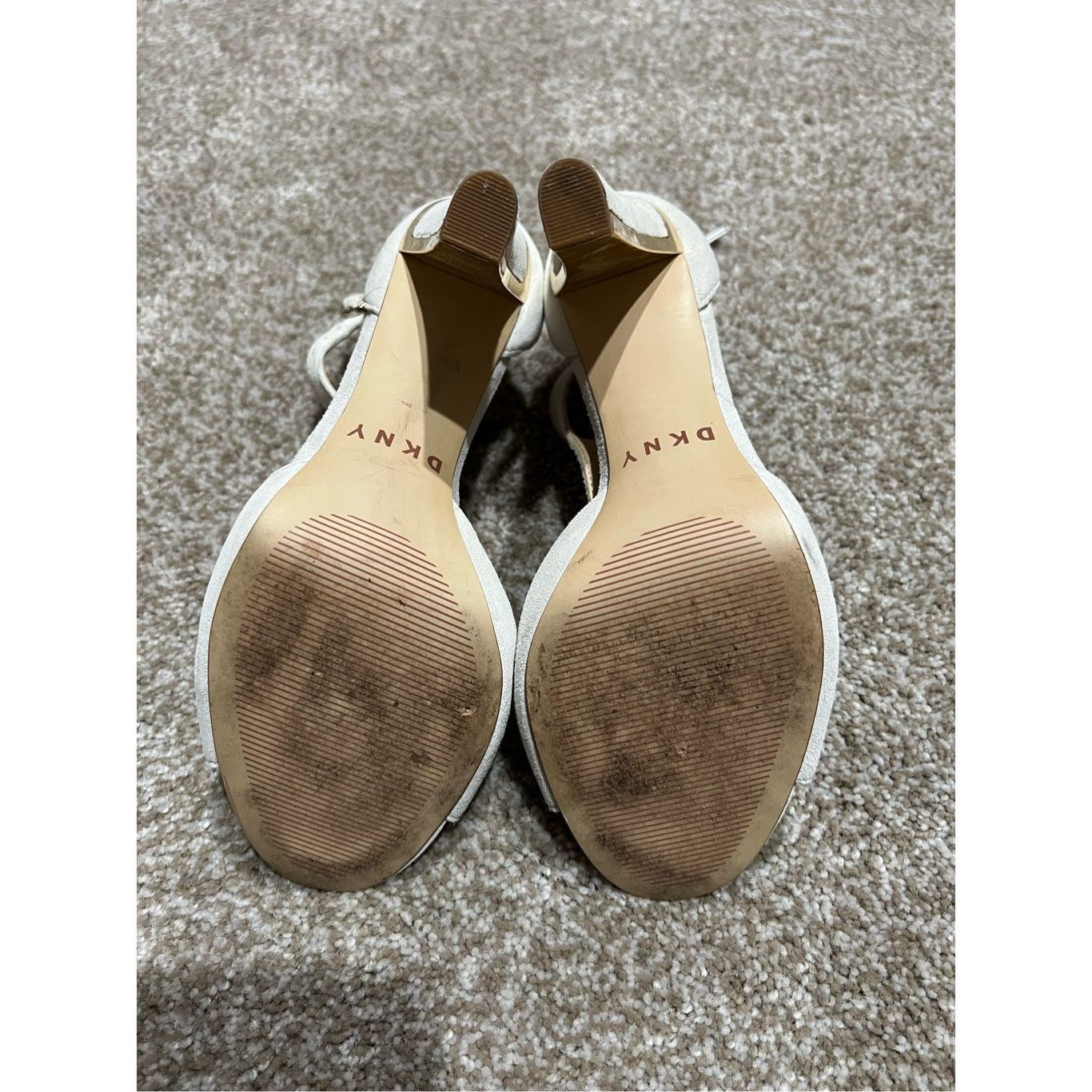 DKNY DKNY women shoes heels cream/light grey open toe size 8 Size US 8 / IT 38 - 3 Thumbnail