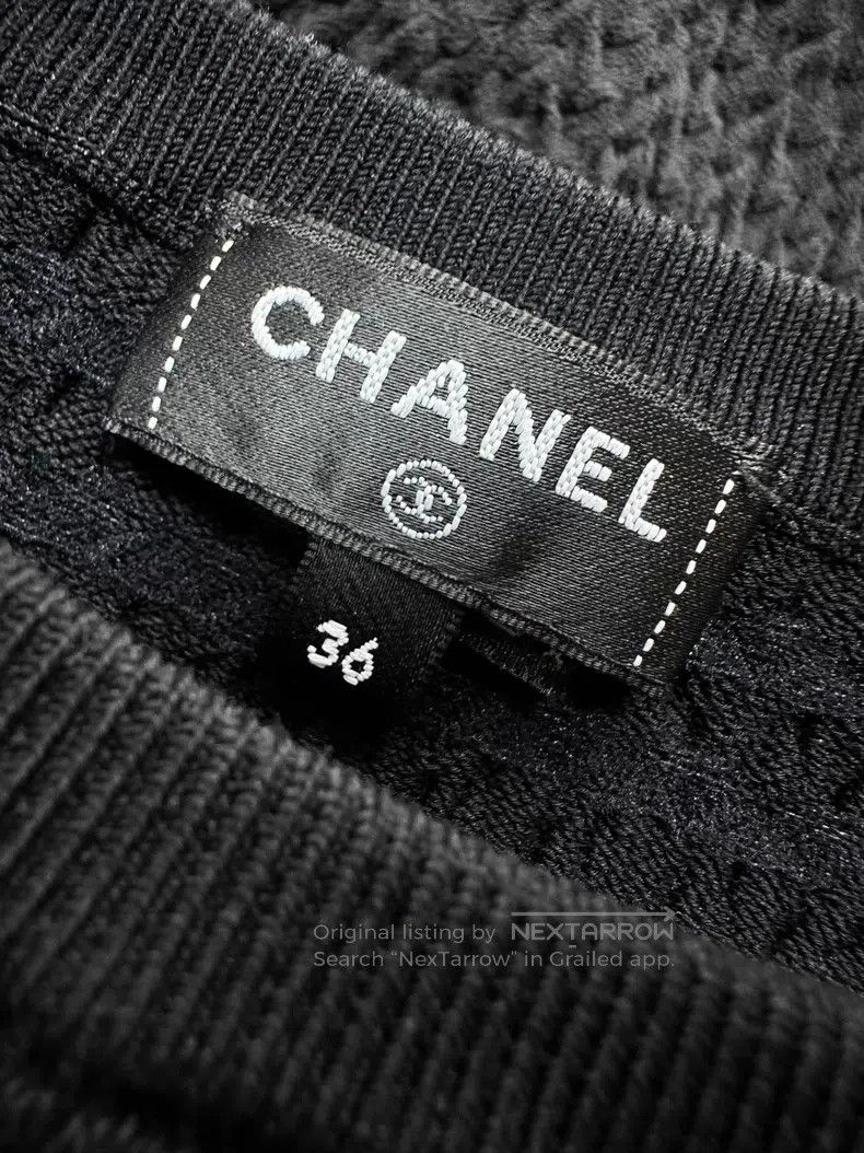 Chanel Chanel Small lace short-sleeved knitted dress Size XS / US 0-2 / IT 36-38 - 5 Thumbnail