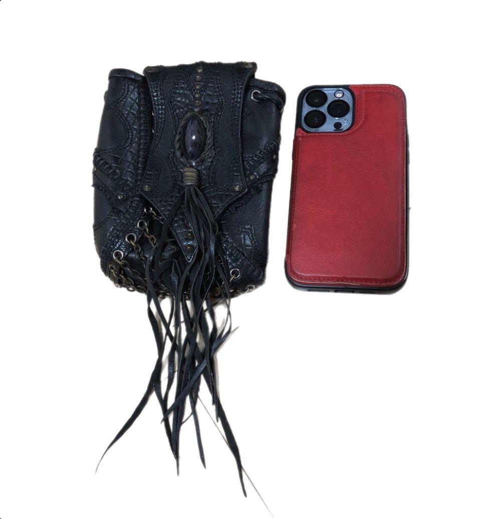 image of 14Th Addiction x Kmrii Leather Belt Attachment in Black, Men's