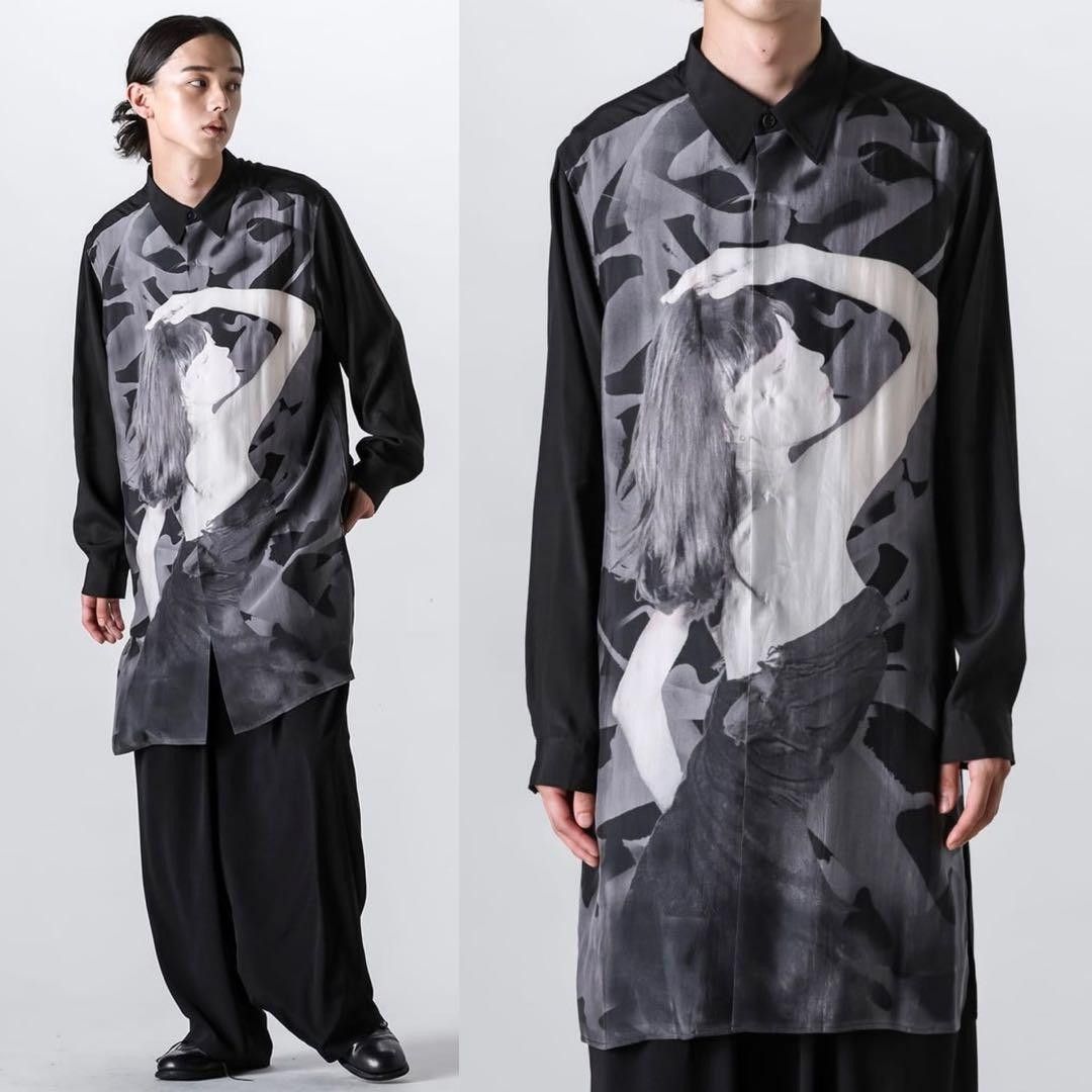 Yohji Yamamoto YOHJI YAMAMOTO POUR HOMME Printed Long Sleeve Shirt Size US L / EU 52-54 / 3 - 1 Thumbnail