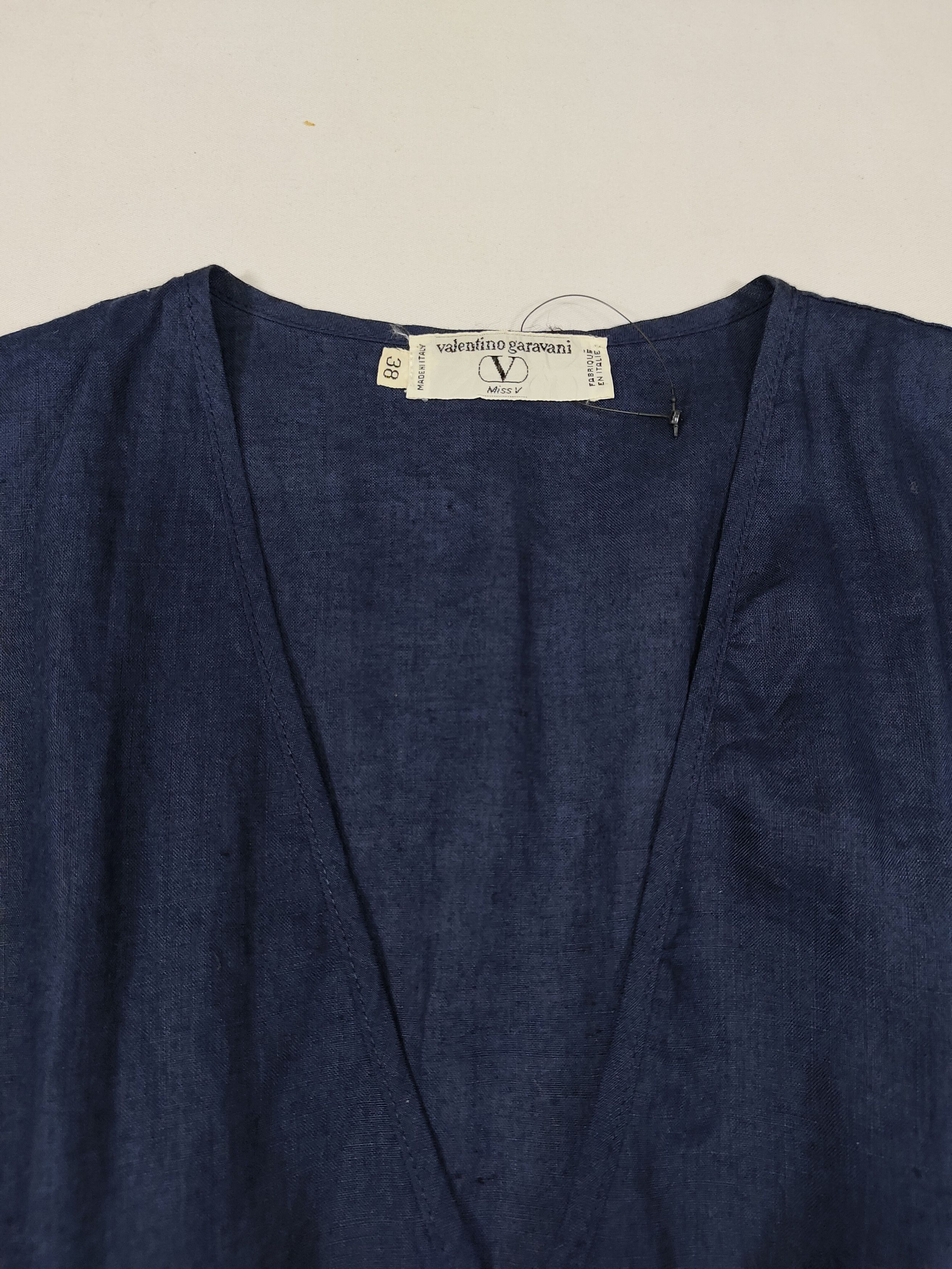 Valentino 90s Valentino Garavani - Miss V Striped Knit Waist Linen Size M / US 6-8 / IT 42-44 - 5 Thumbnail