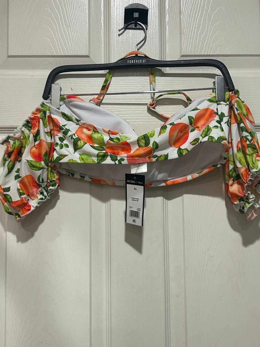 Other Women's BCBG Paris White Orange Peach Print Bikini Top XL Size XL / US 12-14 / IT 48-50 - 2 Thumbnail