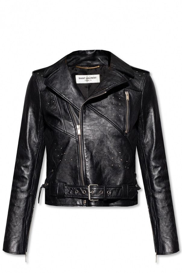 Saint Laurent Paris o1bcso1str1124 Motorcycle Jacket in Black Size XXS / US 00 / IT 34 - 1 Thumbnail