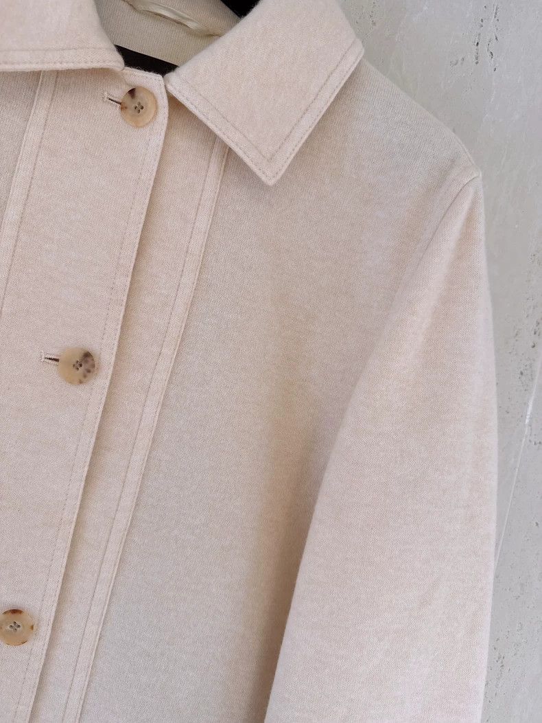 Loro Piana LORO PIANA Creamy colored cashmere coat with collar Size XS / US 0-2 / IT 36-38 - 3 Thumbnail