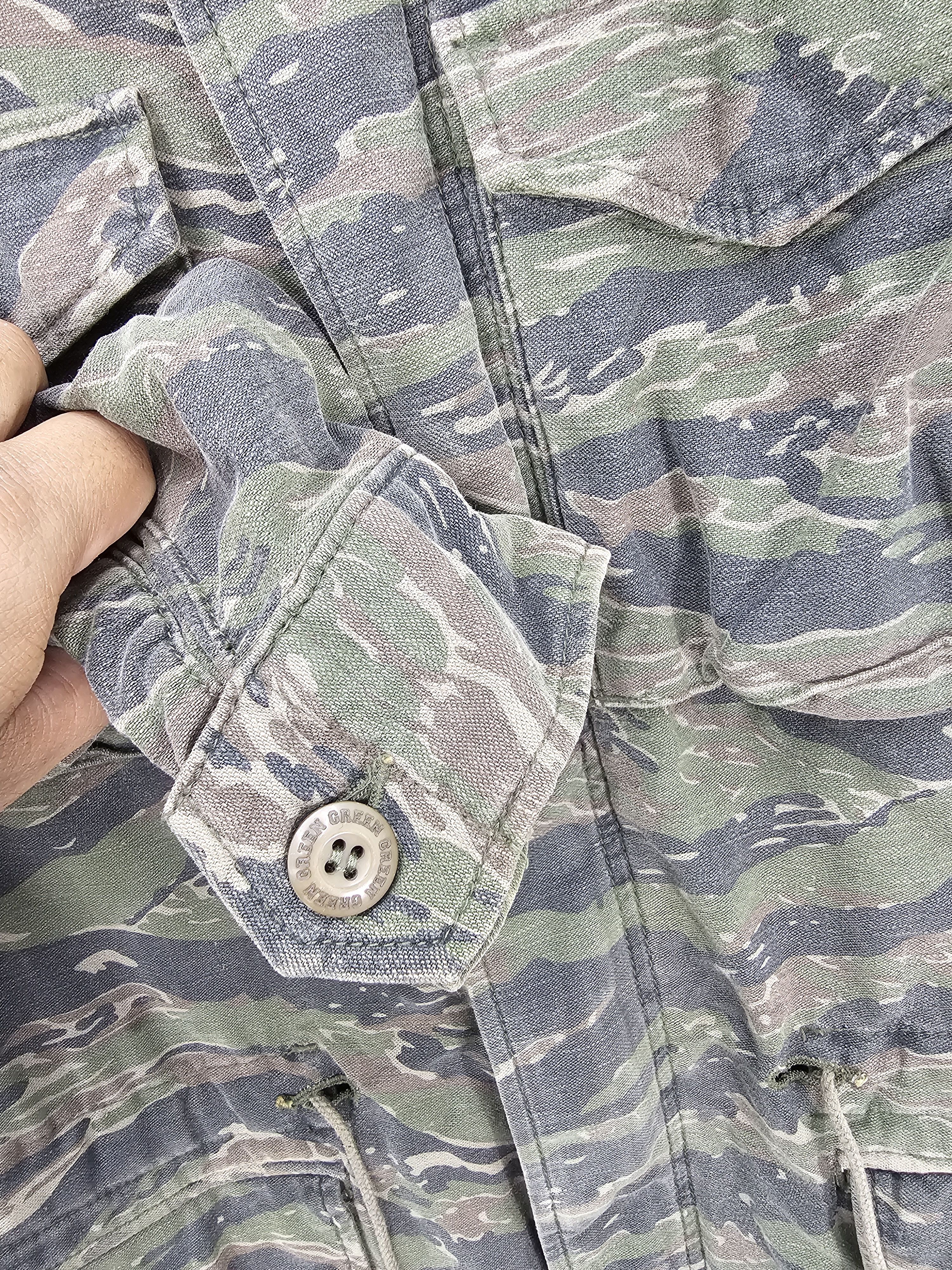Japanese Brand GREEN Tiger Striped Camouflage Parka Military Jacket J0139 Size US XS / EU 42 / 0 - 5 Thumbnail