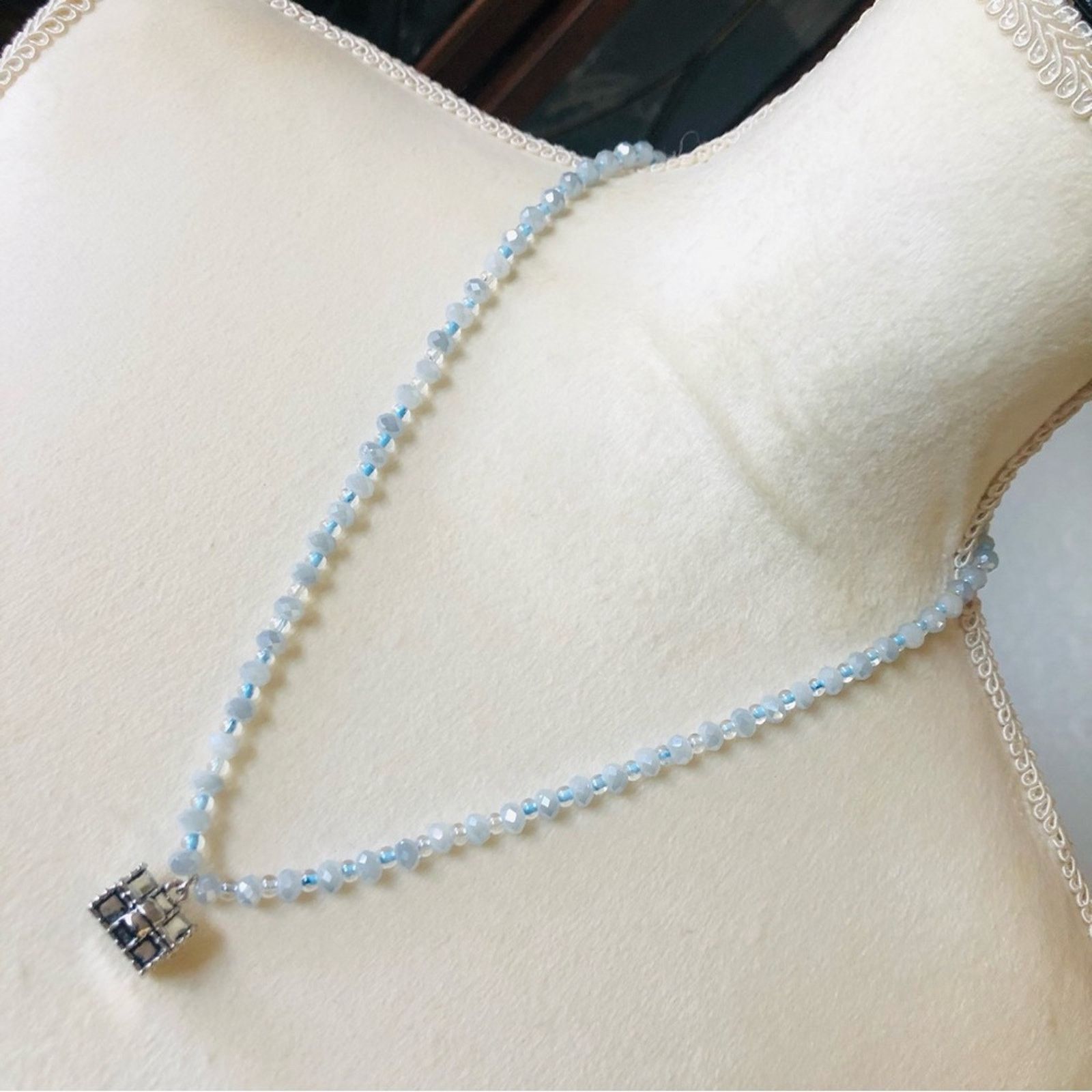 Jewelry Faceted opal glass crystal bead treasure chest necklac Size ONE SIZE - 1 Thumbnail