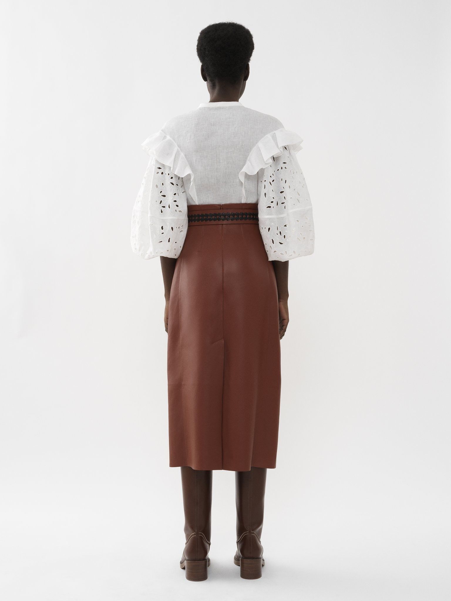 Chloe o1y0825 Linen Shirt in White Size M / US 6-8 / IT 42-44 - 4 Thumbnail