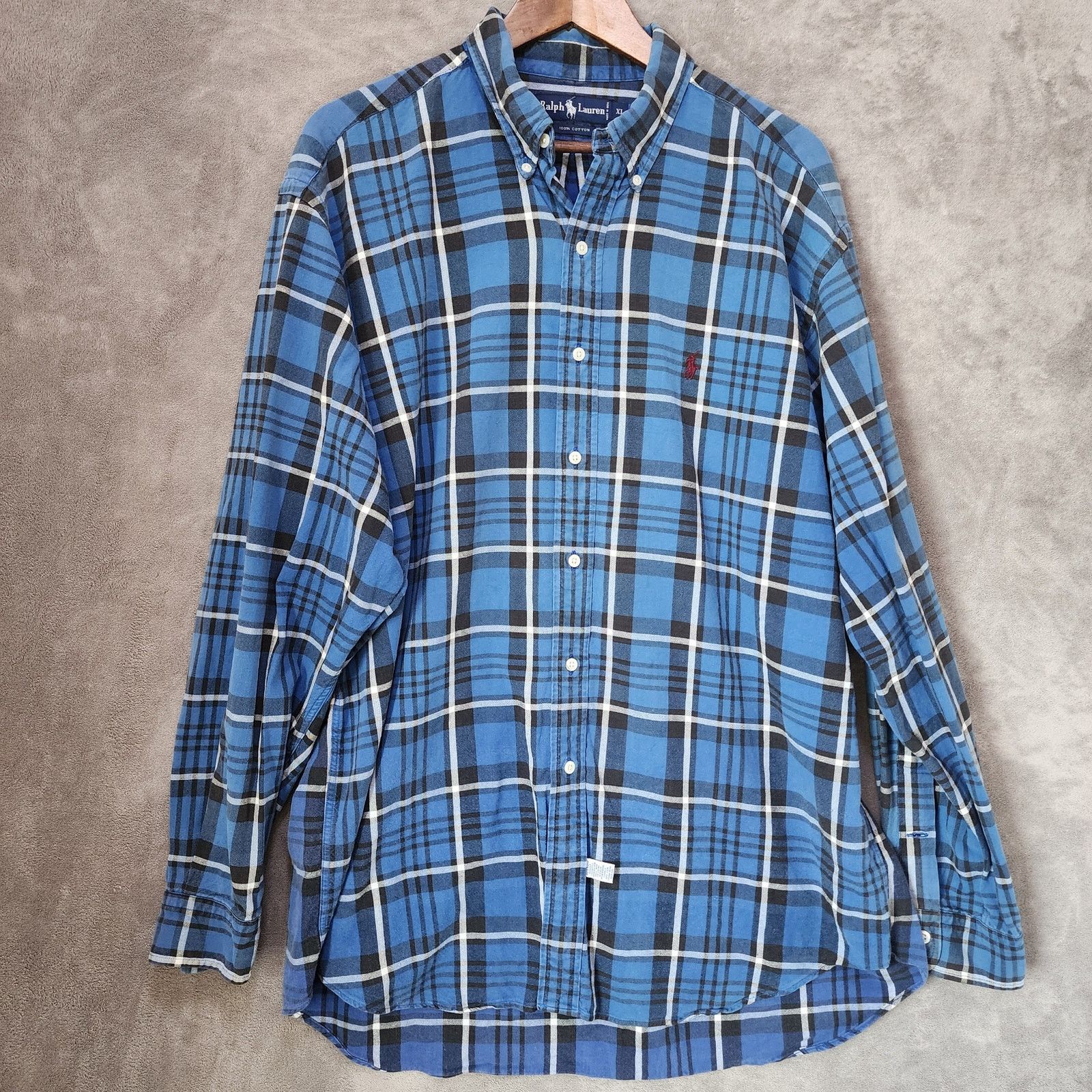 Ralph Lauren Ralph Lauren XL Blue Black White Plaid Long Sleeve Shirt Size US XL / EU 56 / 4 - 2 Thumbnail