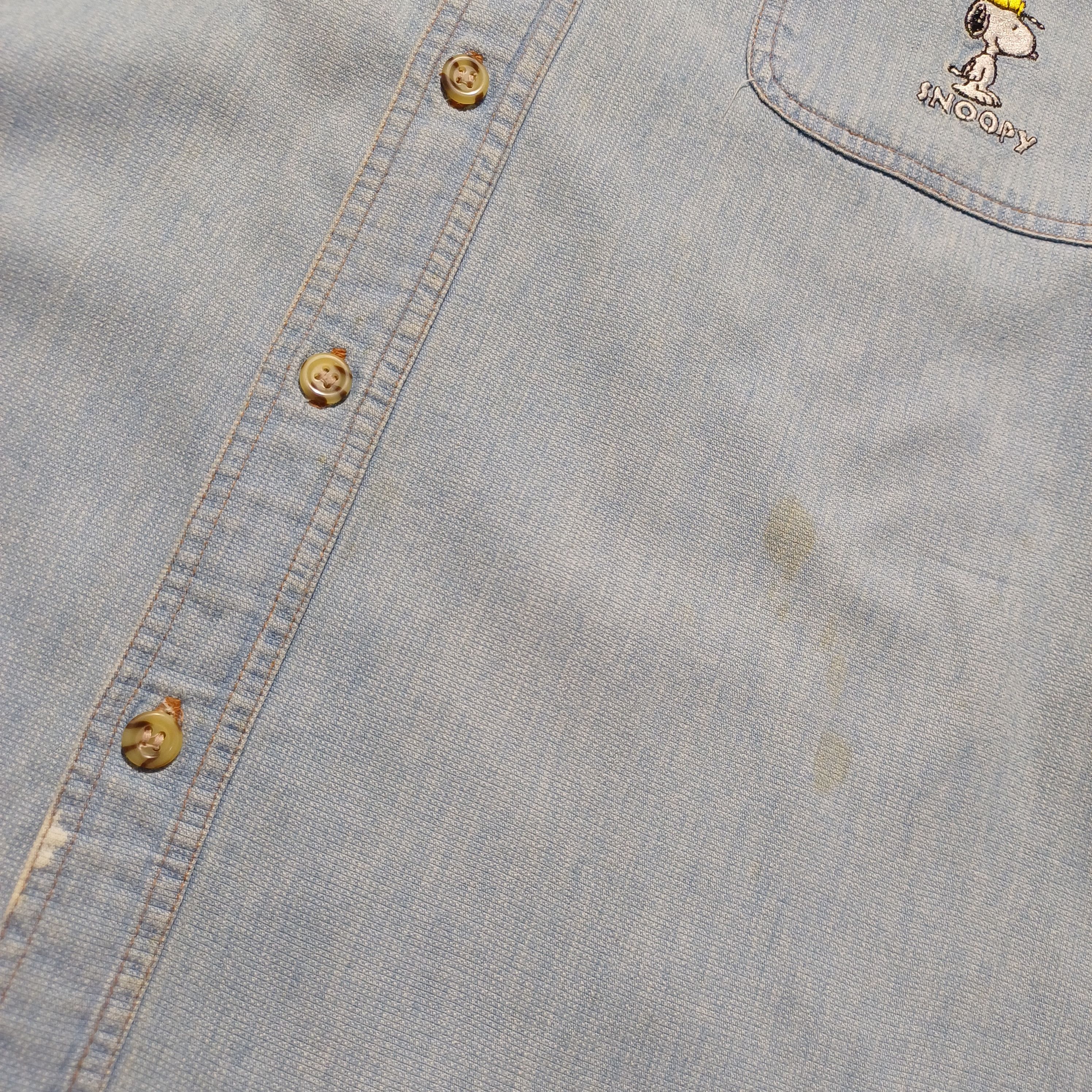 Peanuts Vintage Embroidery Magic Show Shirt Chambray by Peanuts Size US L / EU 52-54 / 3 - 3 Thumbnail
