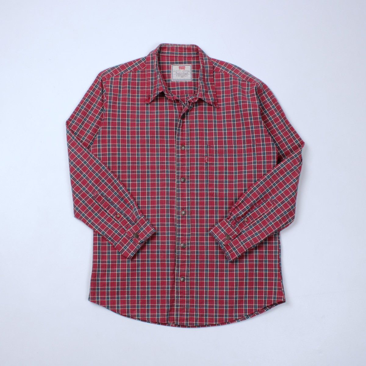 Levi's × Vintage LEVIS Levi Strauss Vintage Rare Plaid Shirt Metal Button Size US M / EU 48-50 / 2 - 1 Thumbnail