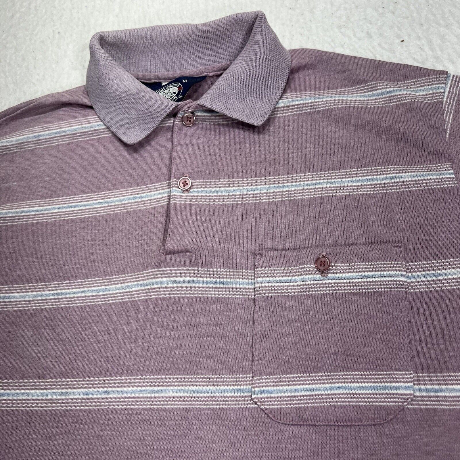 Knightsbridge Vintage Knightsbridge Medium Purple Striped Polo USA Size US M / EU 48-50 / 2 - 2 Thumbnail
