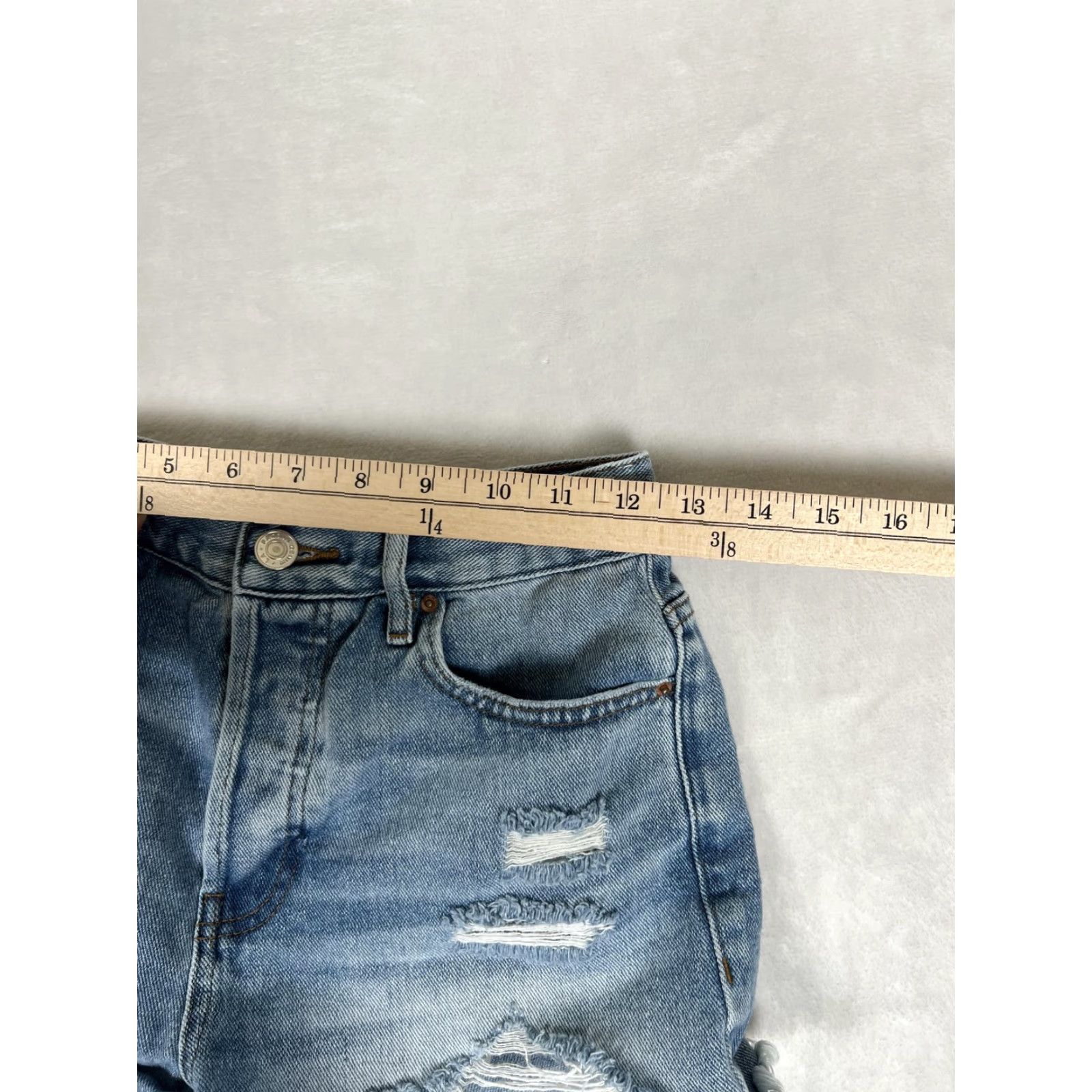 Pacsun VINTAGE PacSun Womens Denim Shorts 25 Blue High Rise Distressed Cutoff Frayed Size 42" / US 20 - 4 Thumbnail