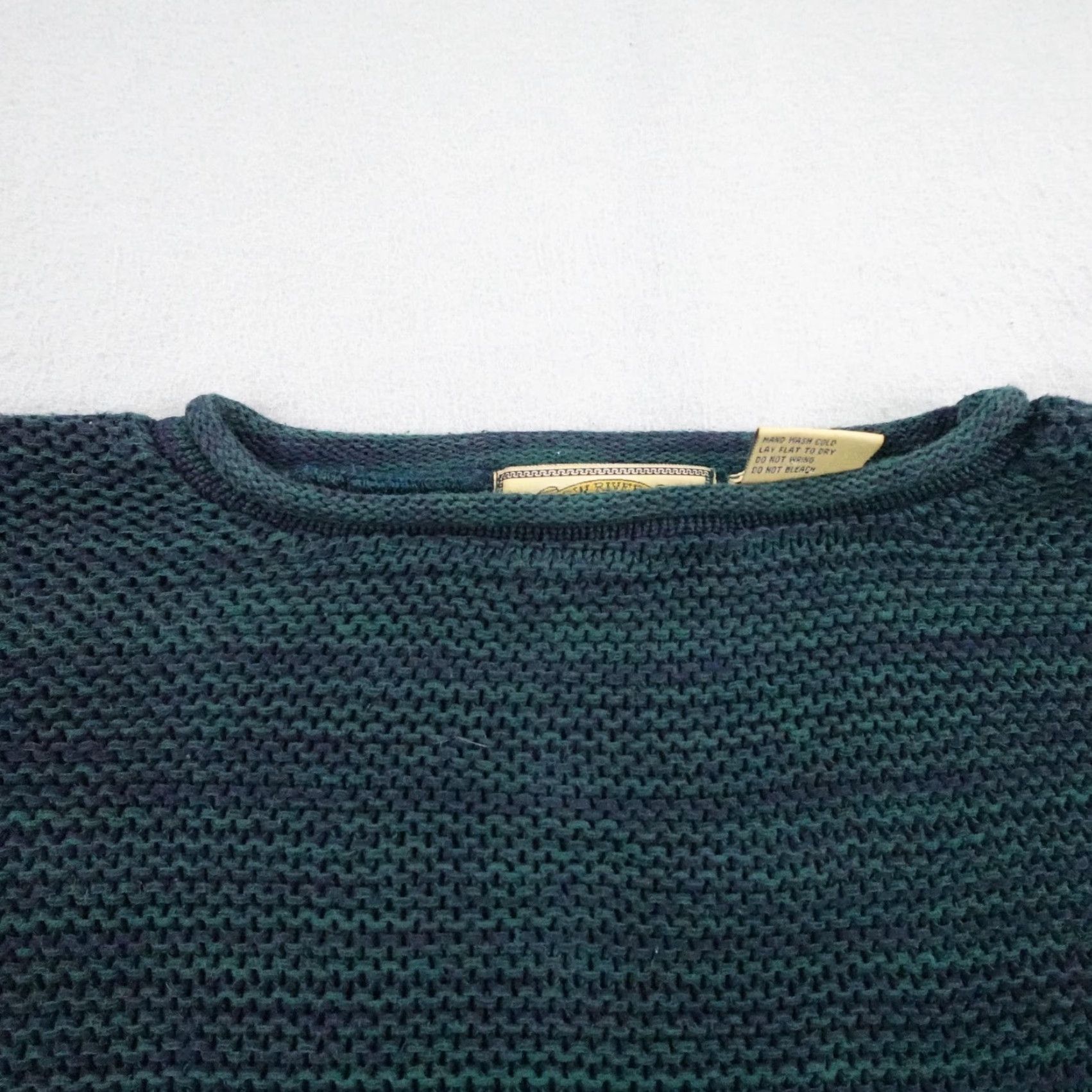 Vintage VINTAGE New River Sweater Men Large Green Chunky Roll Neck Pullover Oversize 90s Knit Cotton Mock Neck Long Sleeve Casual Fall Winter Regular Mens Size US L / EU 52-54 / 3 - 2 Thumbnail