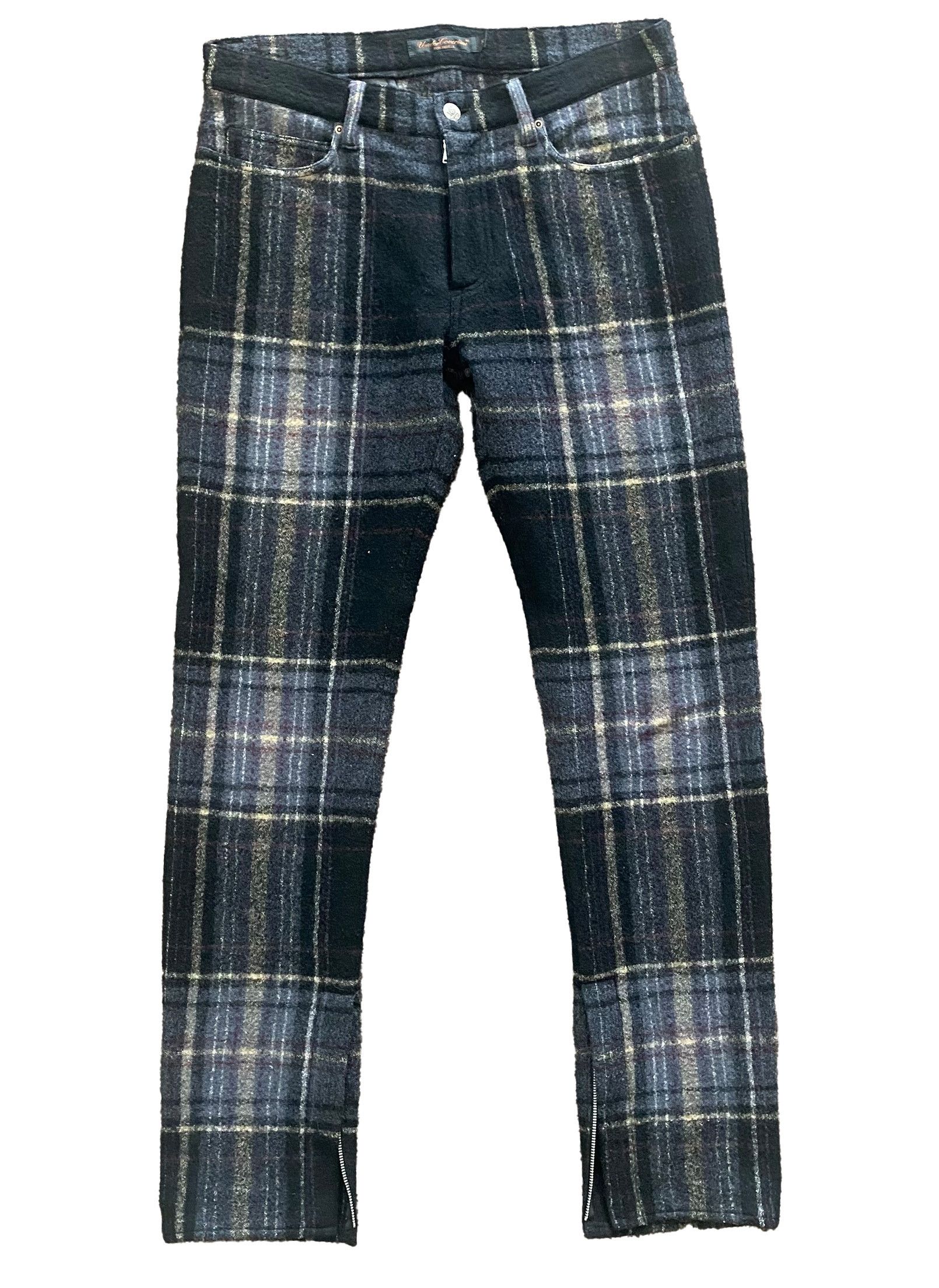 image of Wool Plaid Undercover Aw04 "but Beautiful" Pants in Black, Men's (Size 31)