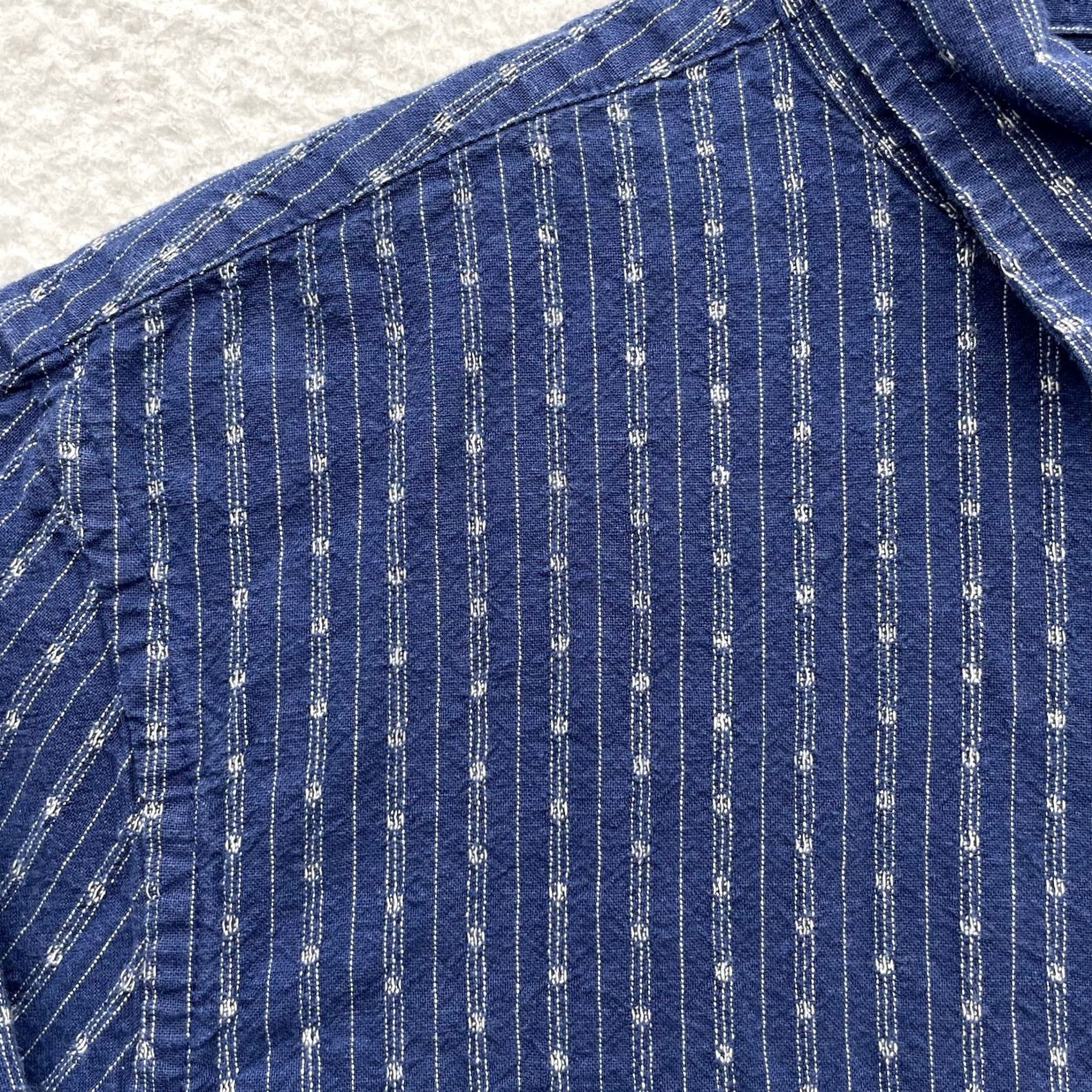 Banana Republic Banana Republic Shirt Mens Large Blue Linen Blend Button-Up Collared Geometric Striped Classic Casual Size US L / EU 52-54 / 3 - 4 Thumbnail