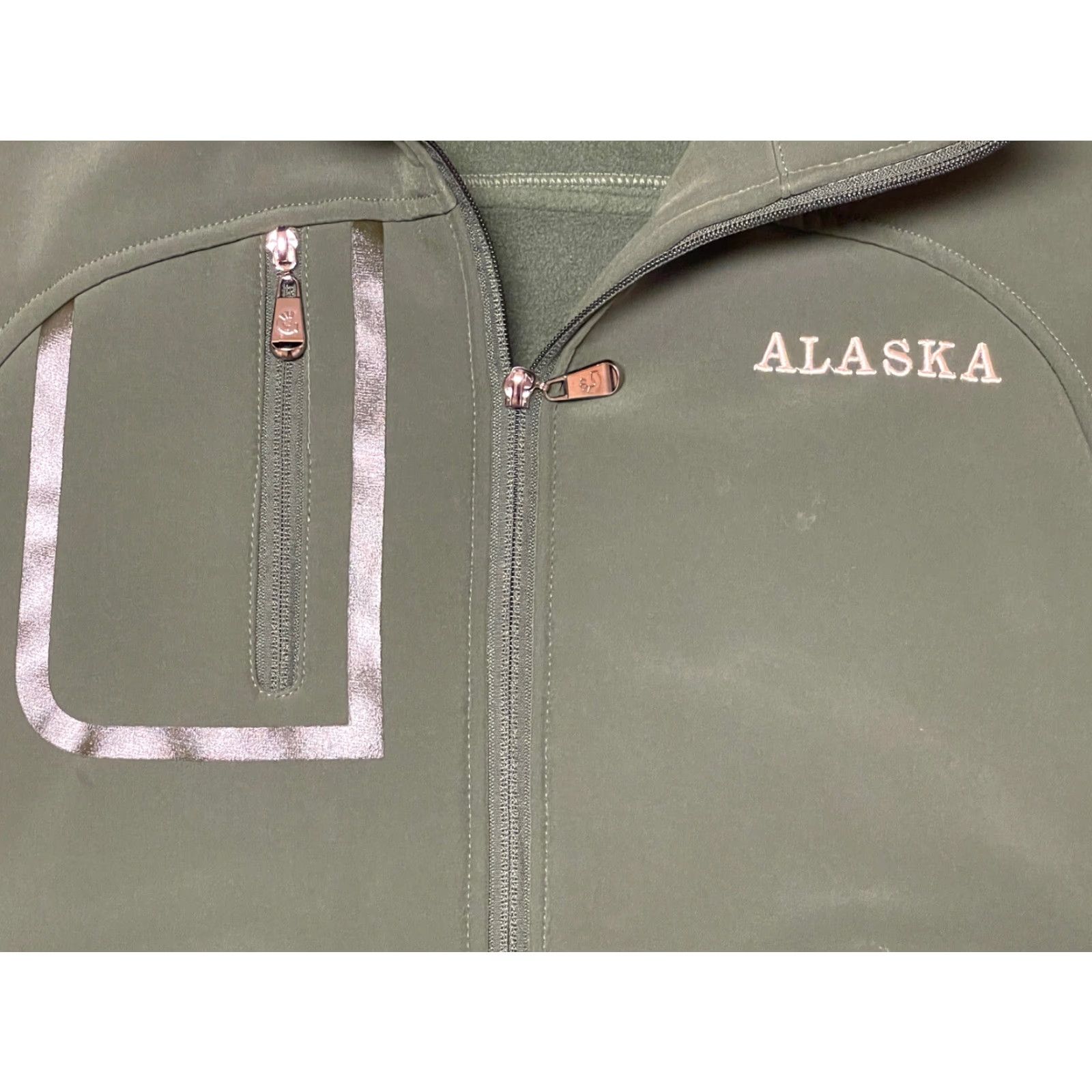 Vintage Gogo Alaska Full Zip Men’s Jacket XL Green Nylon & Fleece Lined / Polyester Fleece Jacket, Casual, Regular Size, Men Size US XL / EU 56 / 4 - 3 Thumbnail