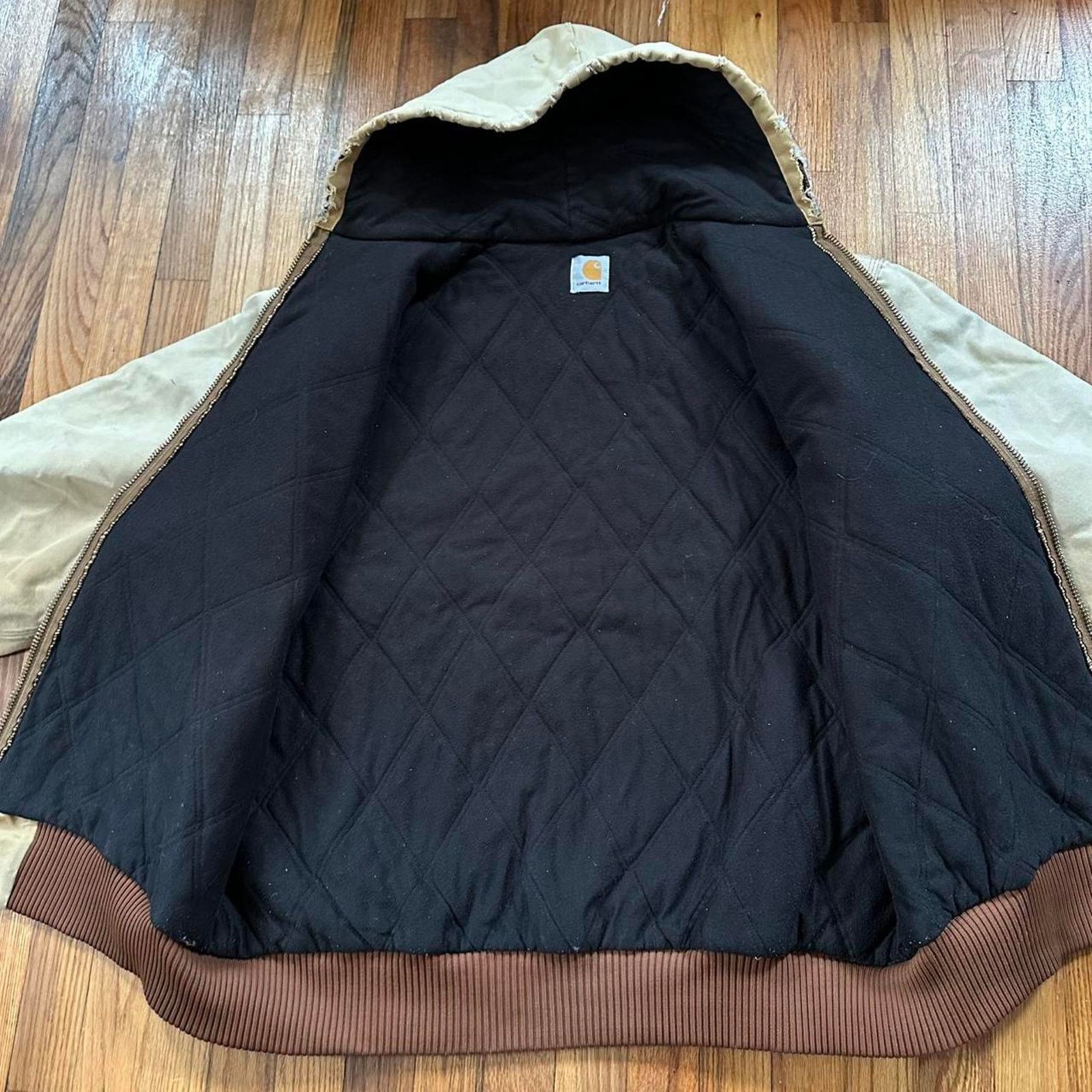 Carhartt Vintage Carhartt Distressed Full Zip Hooded Jacket size L/XL Size US XL / EU 56 / 4 - 4 Thumbnail