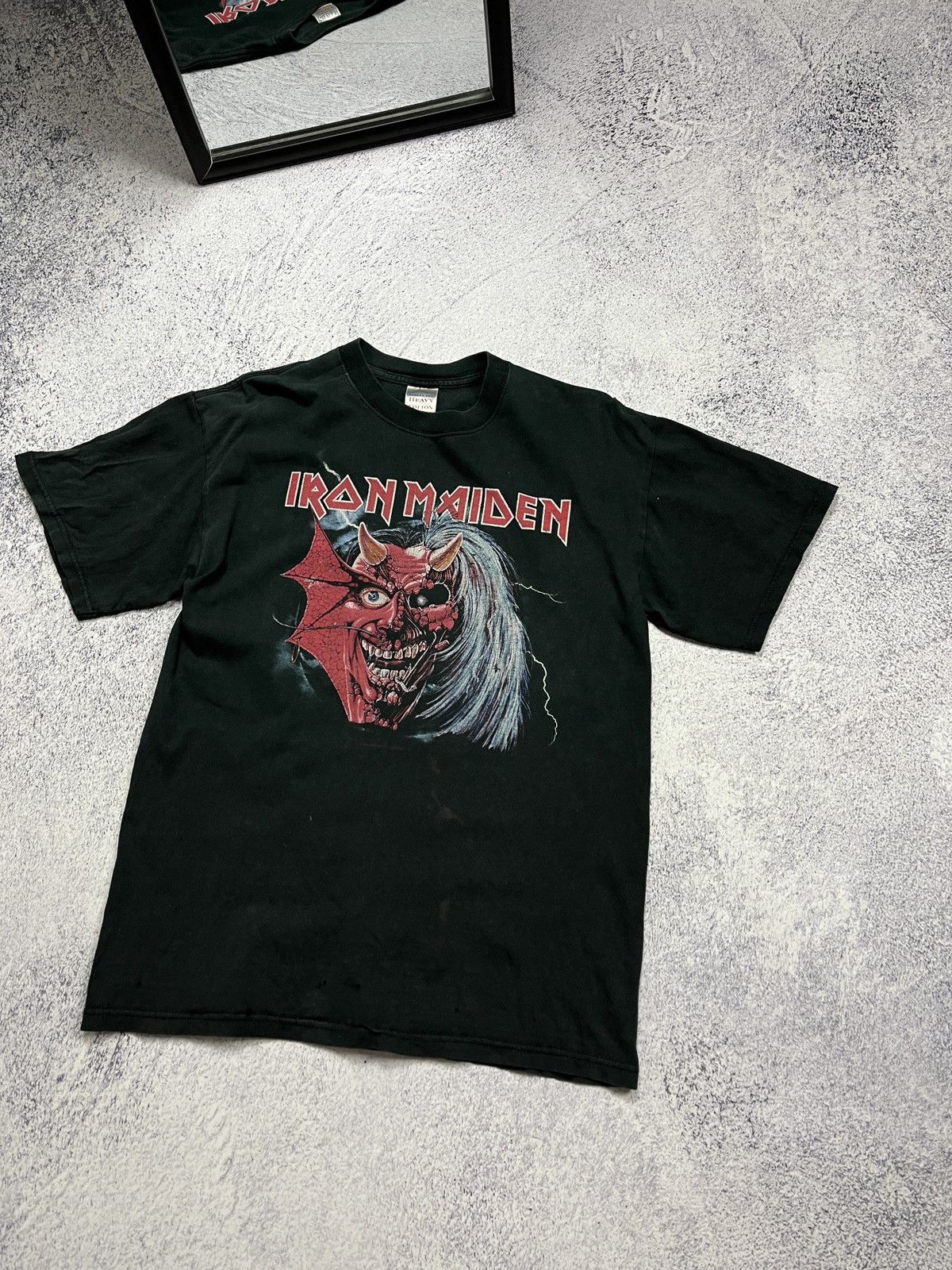 Band Tees × Iron Maiden × Vintage Vintage 2000's Iron Maiden Purgatory Tour Distressed T-shirt Size US M / EU 48-50 / 2 - 4 Thumbnail