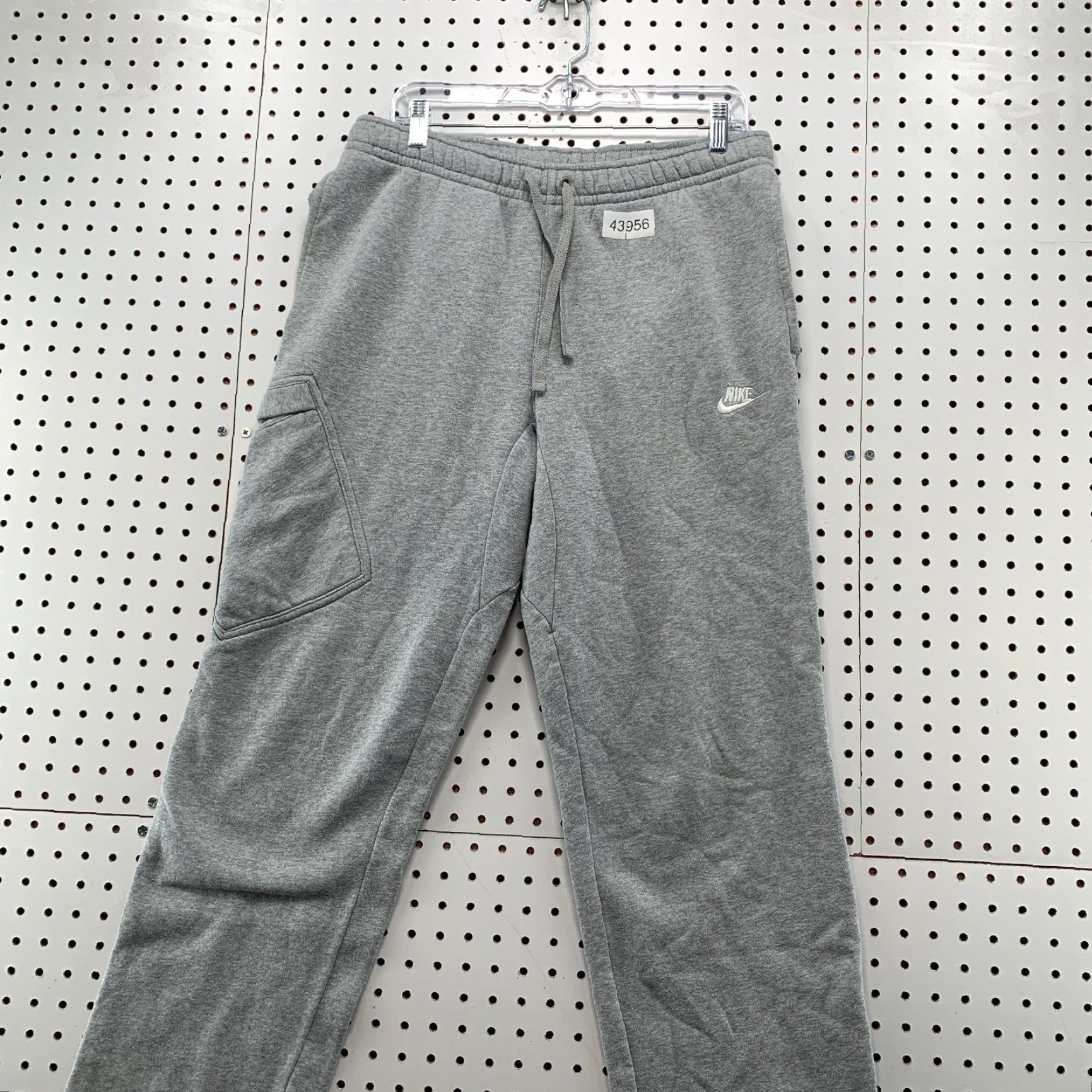 Nike VINTAGE Nike Gray Sweatpants Mens Large Gray Drawstring Fleece Fits 32x30 Size US 33 - 2 Thumbnail