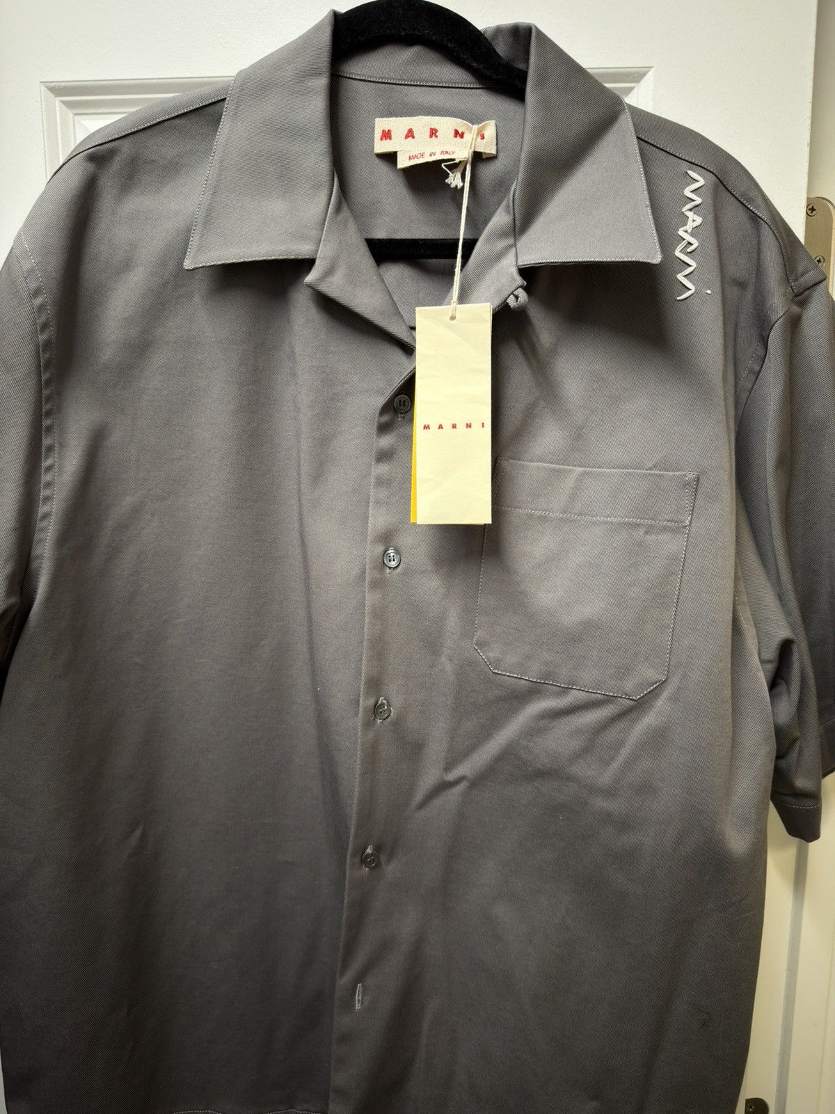 Marni Marni - Short Sleeve Button Up Overshirt -Gray -54 Size US L / EU 52-54 / 3 - 1 Thumbnail