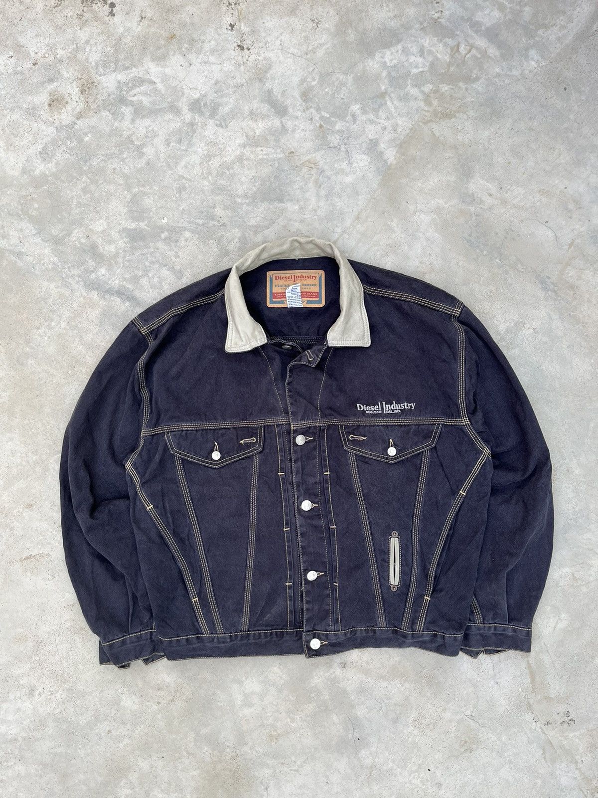 Diesel × Vintage RARE DIESEL INDUSTRY DENVER WORKWEAR DENIM JACKET 90s Size US S / EU 44-46 / 1 - 1 Thumbnail