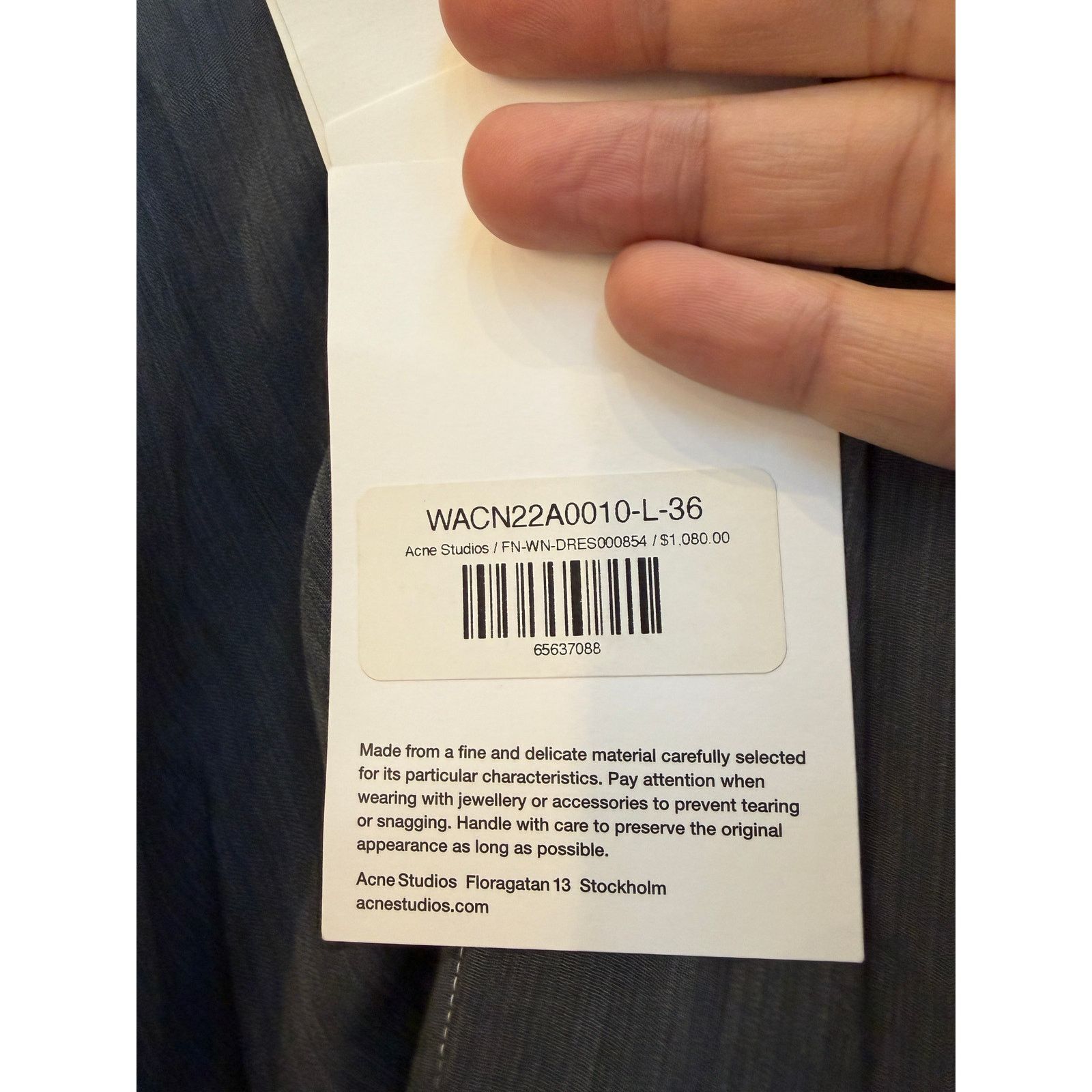 Acne Studios $1080 Acne Studios Gray High Neck Crepe Dress Size XS / US 0-2 / IT 36-38 - 7 Thumbnail