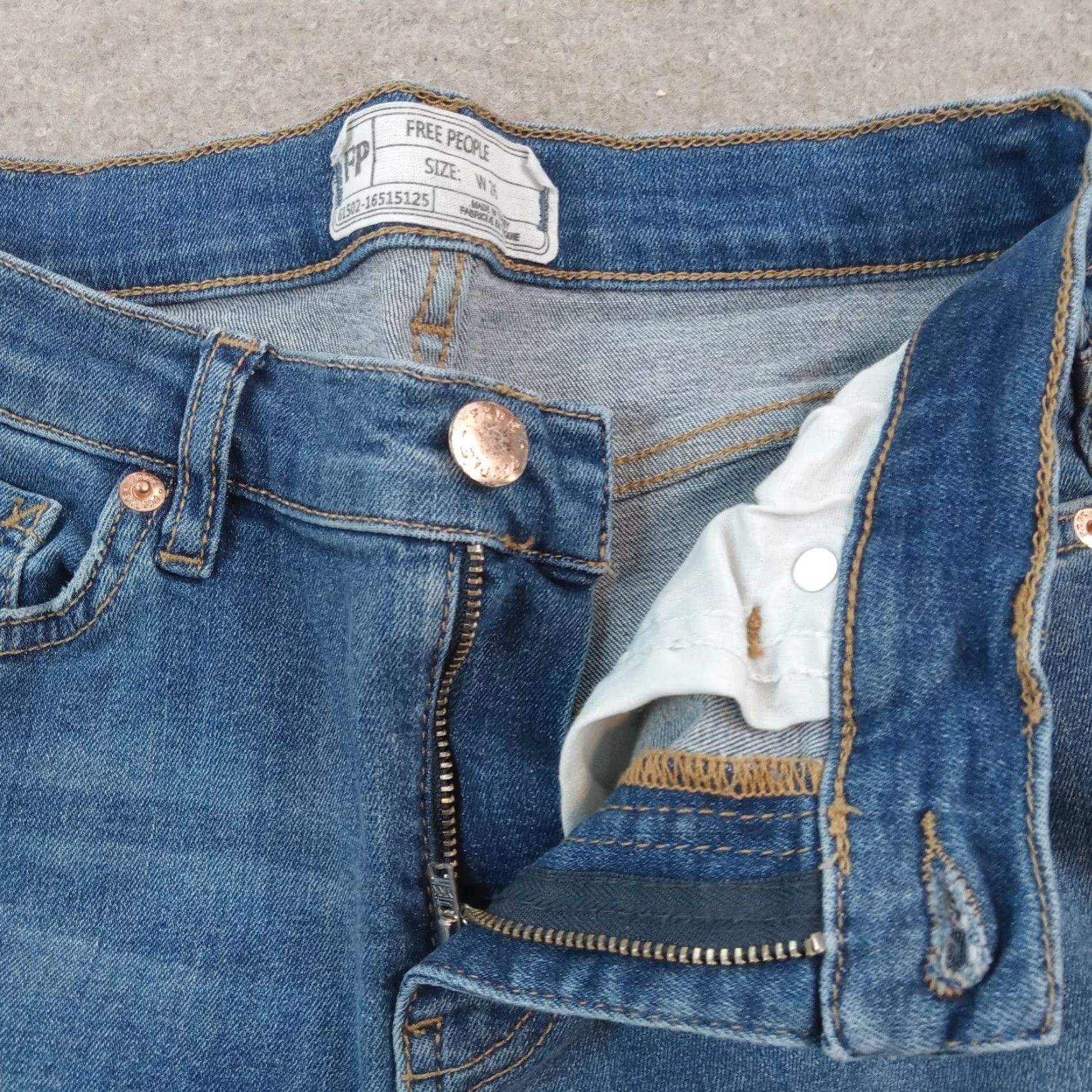Free People Free People Women's Blue High Rise Skinny Jeans 26 Distressed Frayed Cotton Stretch Size 26" / US 2 / IT 38 - 6 Thumbnail