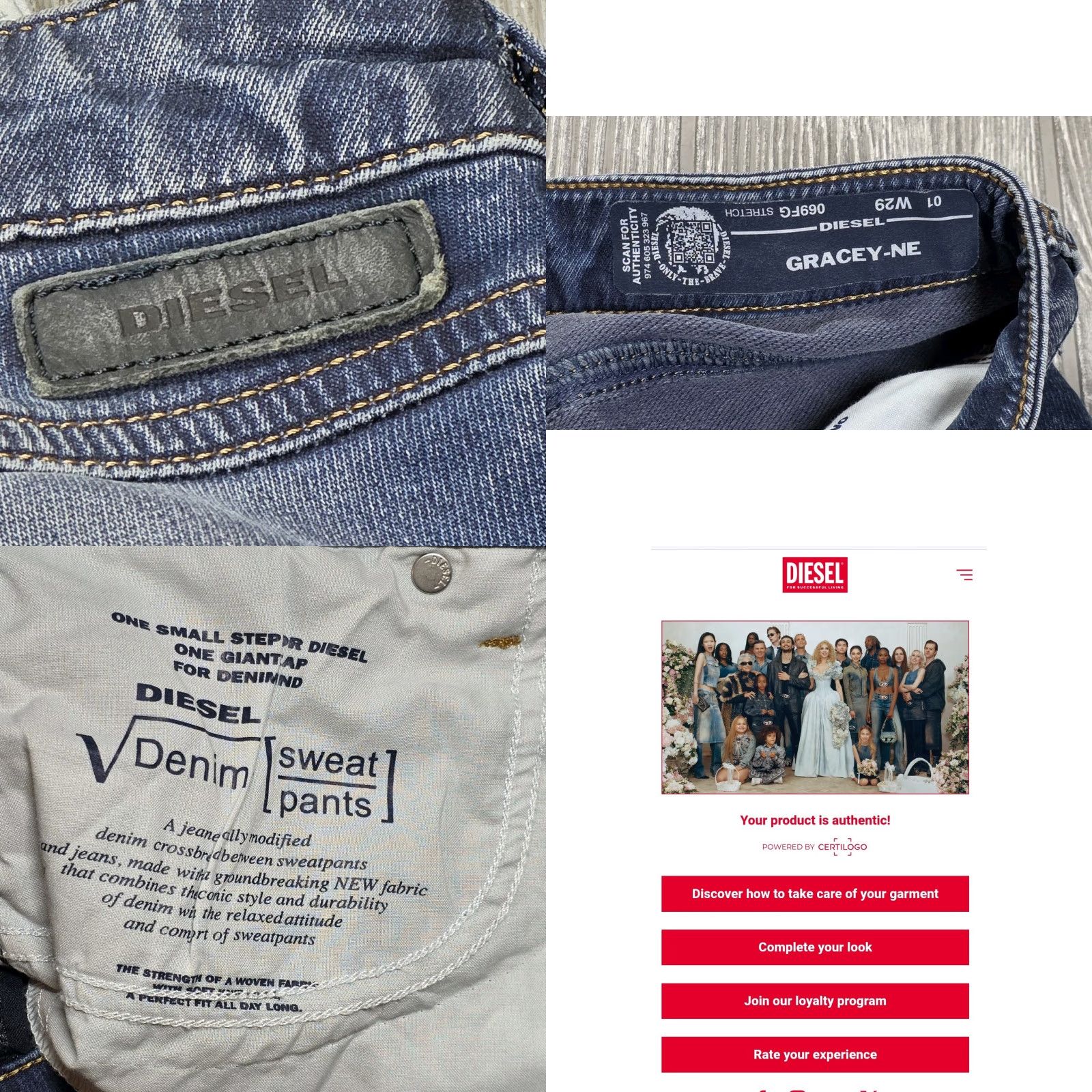 Diesel DIESEL GRACEY NE 069FG Womens Denim Stretch Slim 29x32 Tapered Jeans Sweatpants Denim Powerhouse Size 29" - 8 Thumbnail