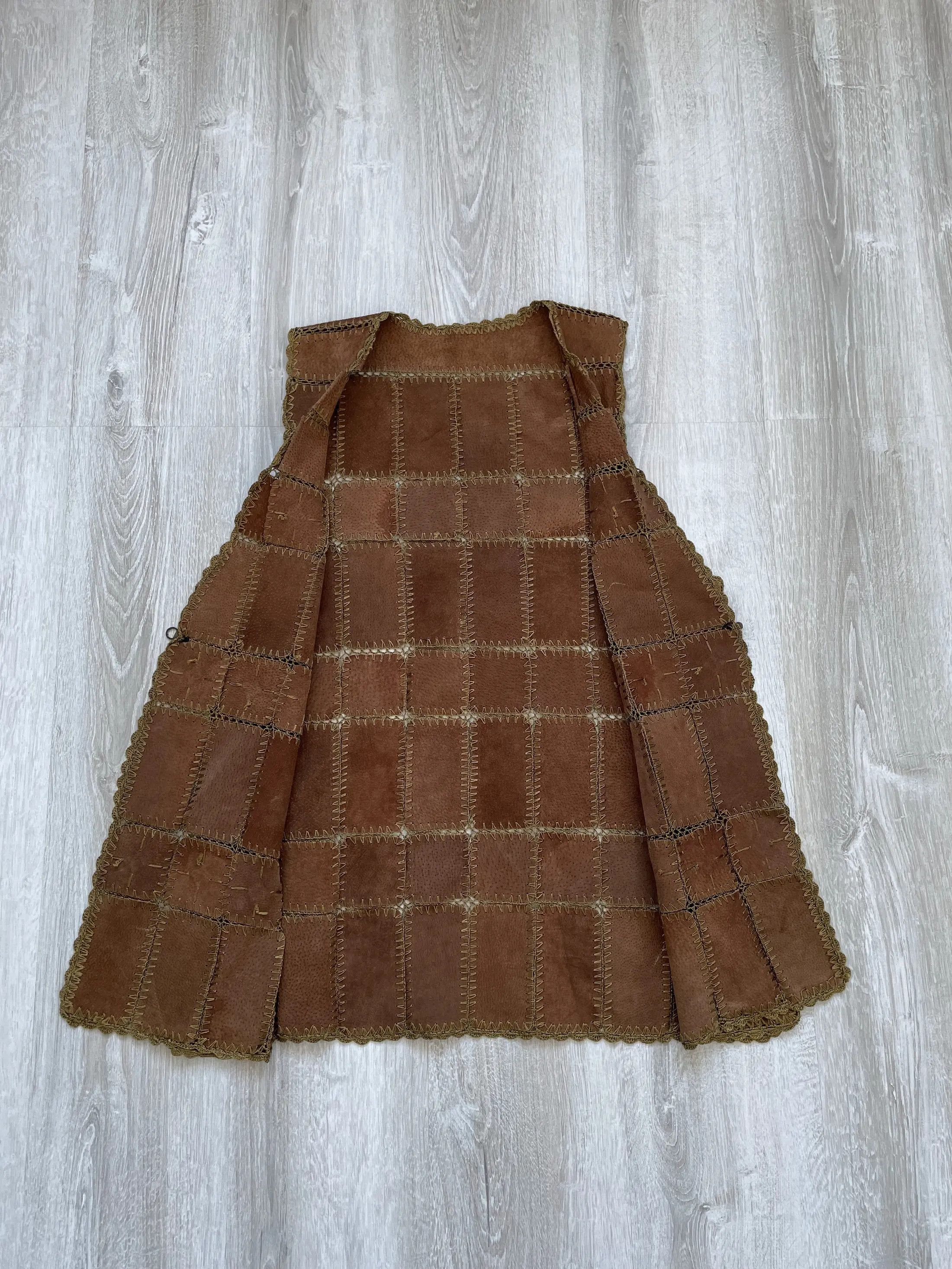 Handmade Vintage 90s Leather Vest Hand Made Size US L / EU 52-54 / 3 - 2 Thumbnail