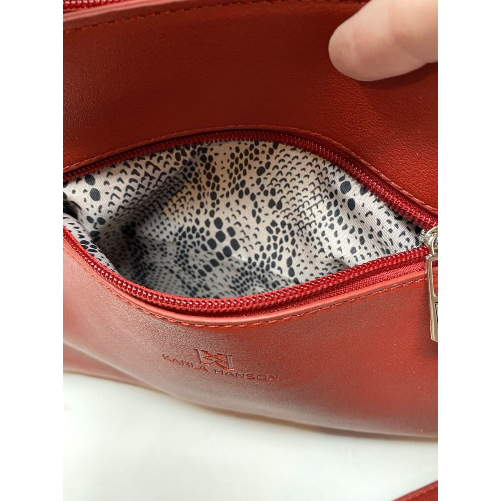 Vintage Karla Hanson Crossbody Bag Red Snake Print Faux Leather Pockets Crossbody Strap Card Holder Vintage No Size M / US 6-8 / IT 42-44 - 6 Thumbnail