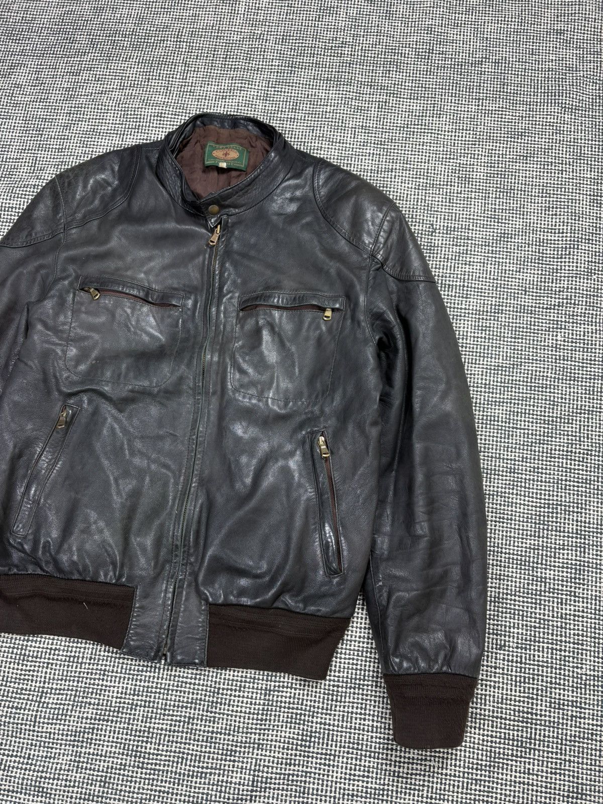 Genuine Leather 90s real leather vintage bomber 4 pocket jacket avant garde Size US M / EU 48-50 / 2 - 2 Thumbnail