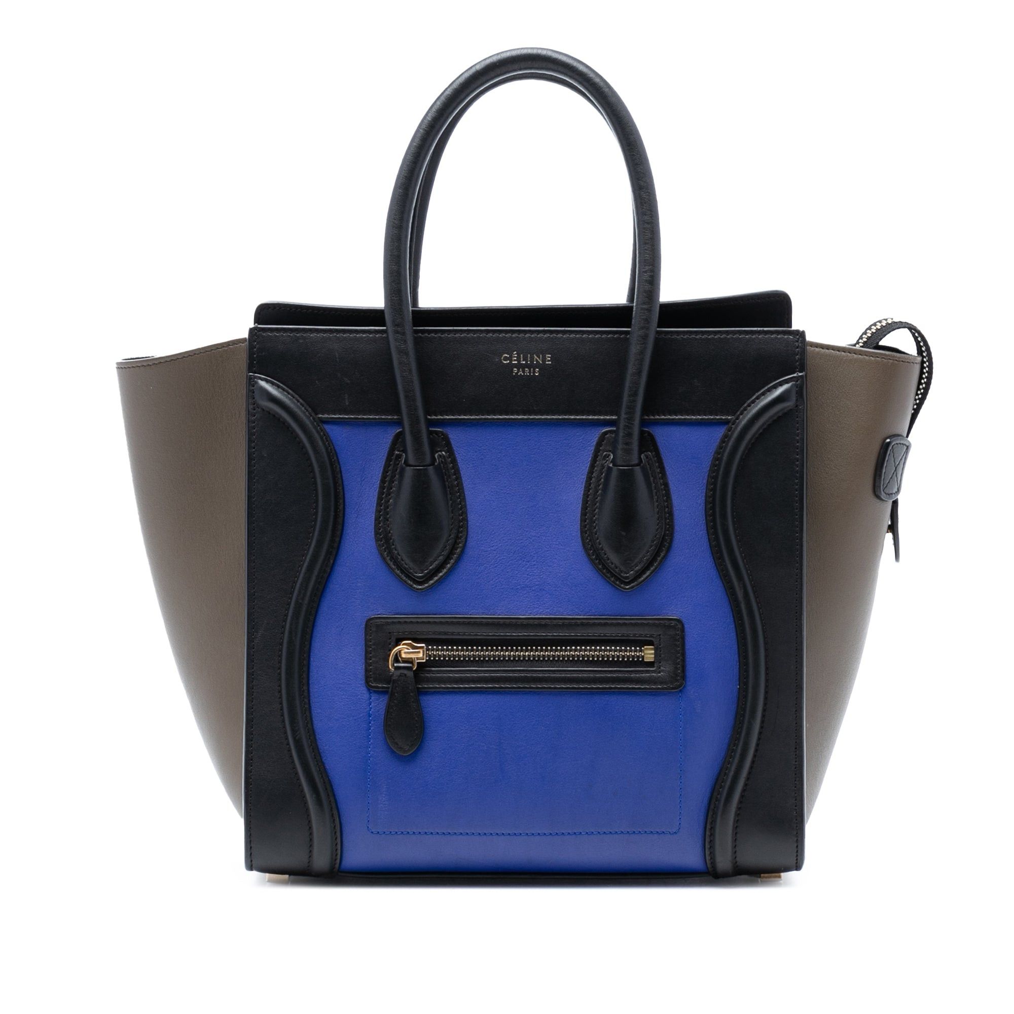 Micro Tricolor Leather Luggage Tote