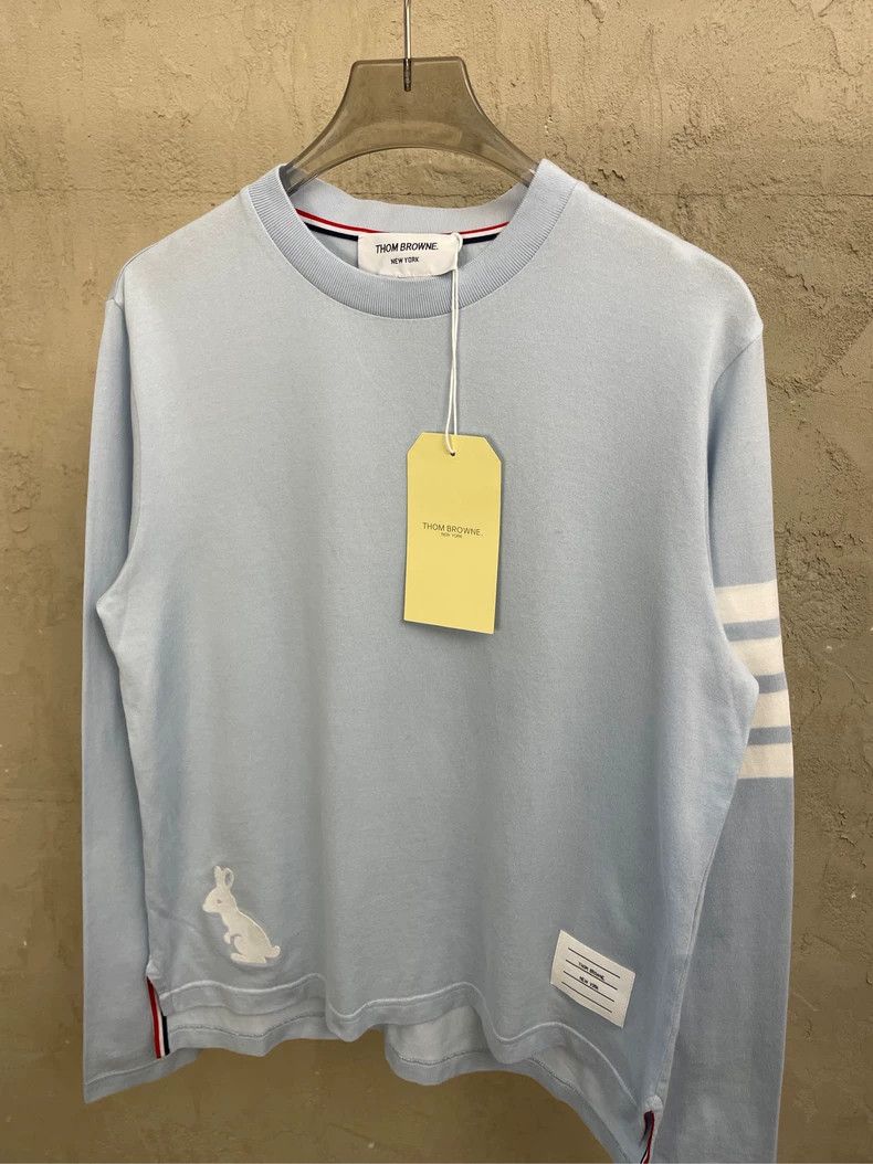 Thom Browne Thom browne Baby blue show embroidered rabbit puppy long-sl Size S / US 4 / IT 40 - 3 Thumbnail