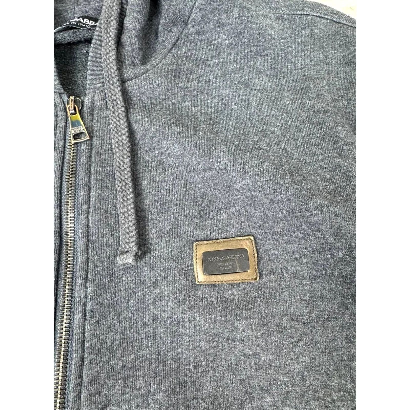 Dolce & Gabbana VINTAGE Dolce&Gabbana Logo Hoodie DG Full Zip Men Sz M gray Size US M / EU 48-50 / 2 - 7 Thumbnail