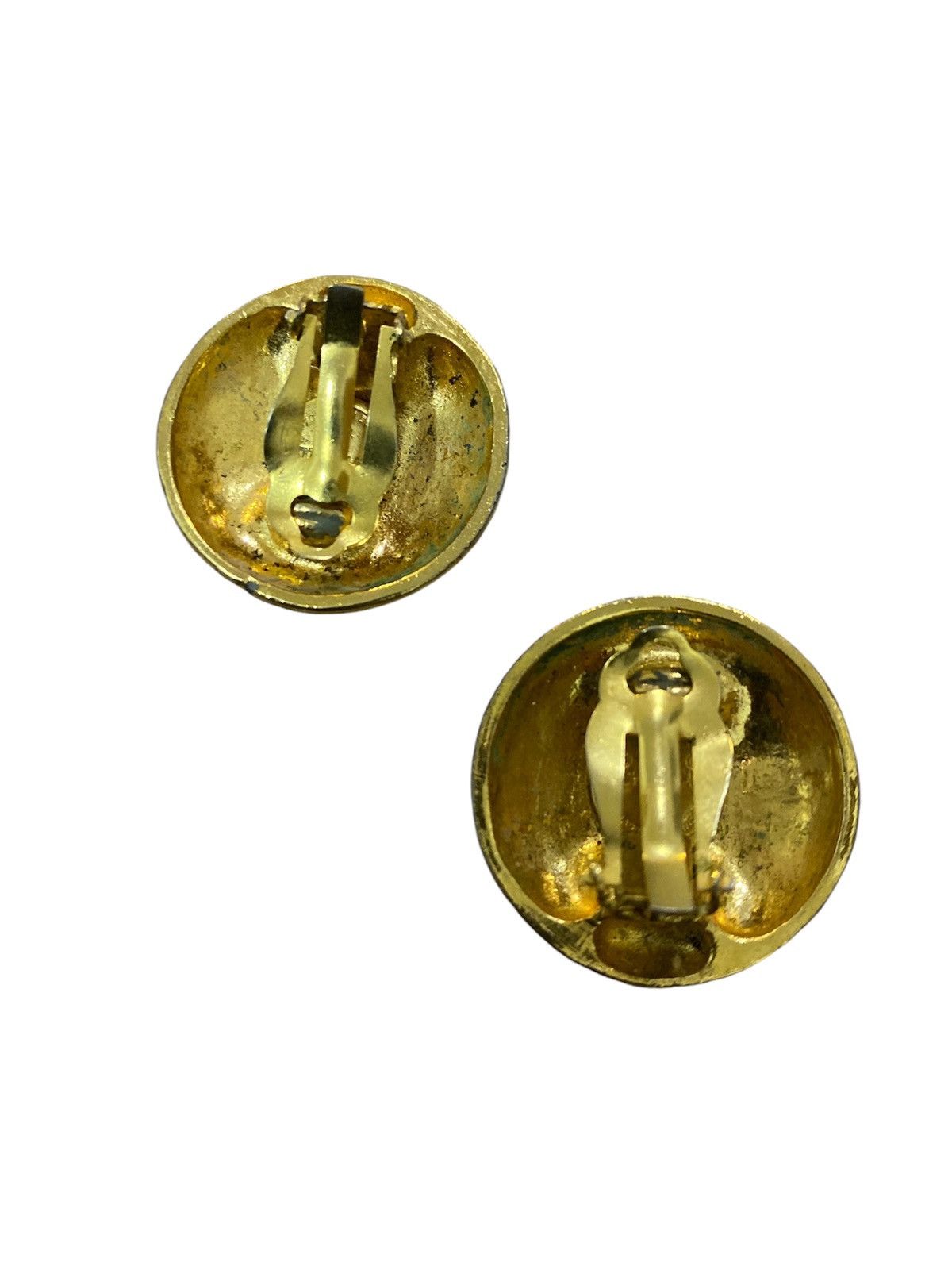 Chanel Vintage Chanel 24K Gold Plated Round Mademoiselle Earrings Size ONE SIZE - 4 Thumbnail