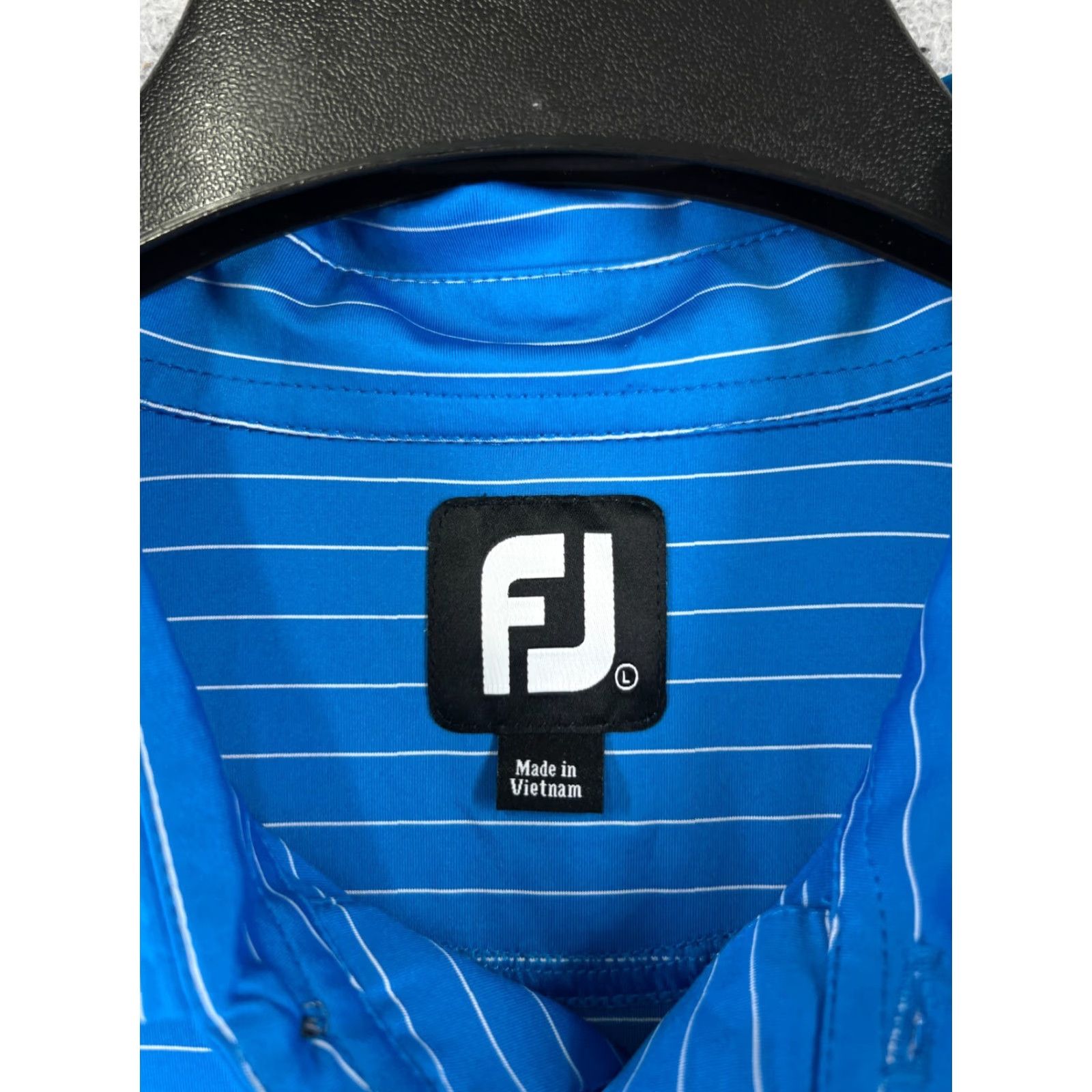 Footjoy FootJoy Polo Shirt Men Blue Stripe Polo Adult L Regular Size Size US L / EU 52-54 / 3 - 7 Thumbnail
