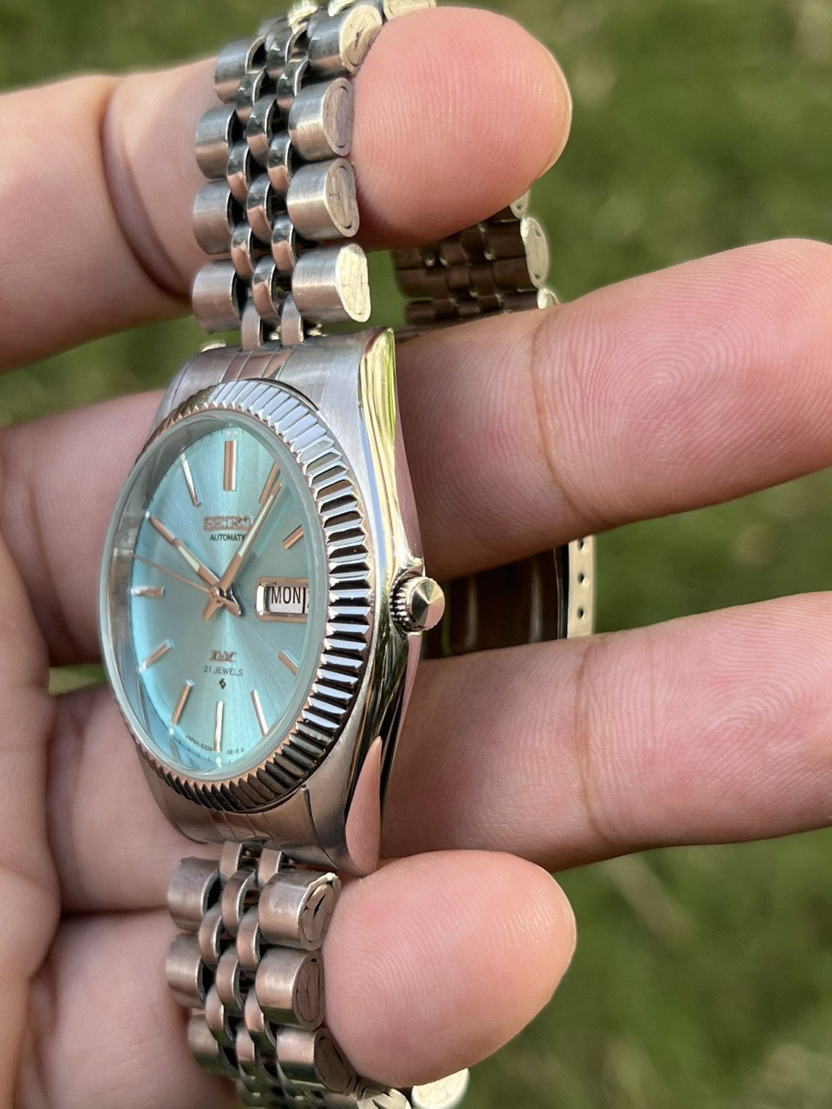 Seiko Seiko DX Automatic Fluted Bazel Day/Date Japan Size 36 - 9 Thumbnail