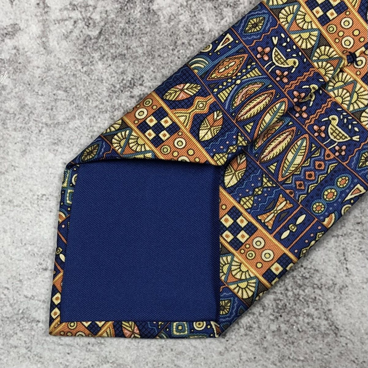 Hermes Hermes Paris Silk Tie Geometric Tribal Mosaic Bird Pattern Size ONE SIZE - 8 Thumbnail
