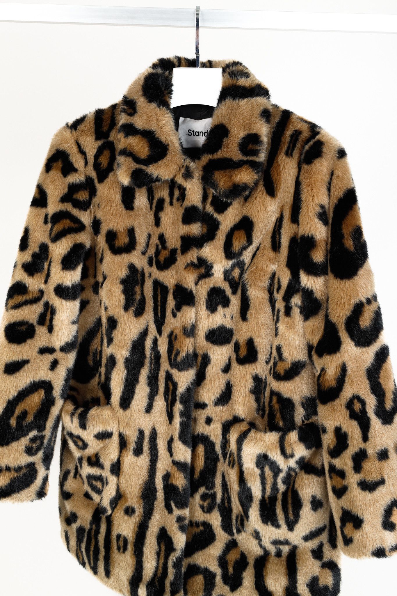 Other Stand Alexa Beige Black Leopard Faux Fur Coat Size M / US 6-8 / IT 42-44 - 5 Thumbnail