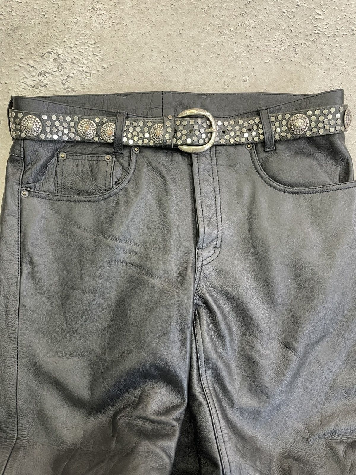 Hysteric Glamour × If Six Was Nine VINTAGE AVANT-GARDE GOTHIC LEATHER BELT RICK OWENS STYLE Size ONE SIZE - 3 Thumbnail