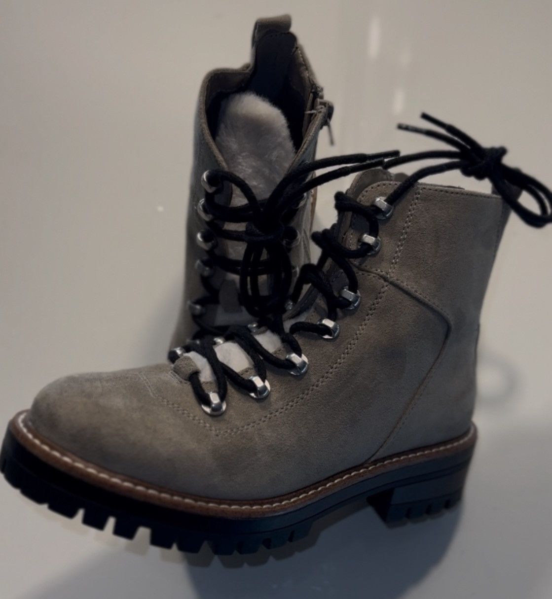 Vintage Chic Gray lace up ankle Boots Size US 6 / IT 36 - 6 Thumbnail