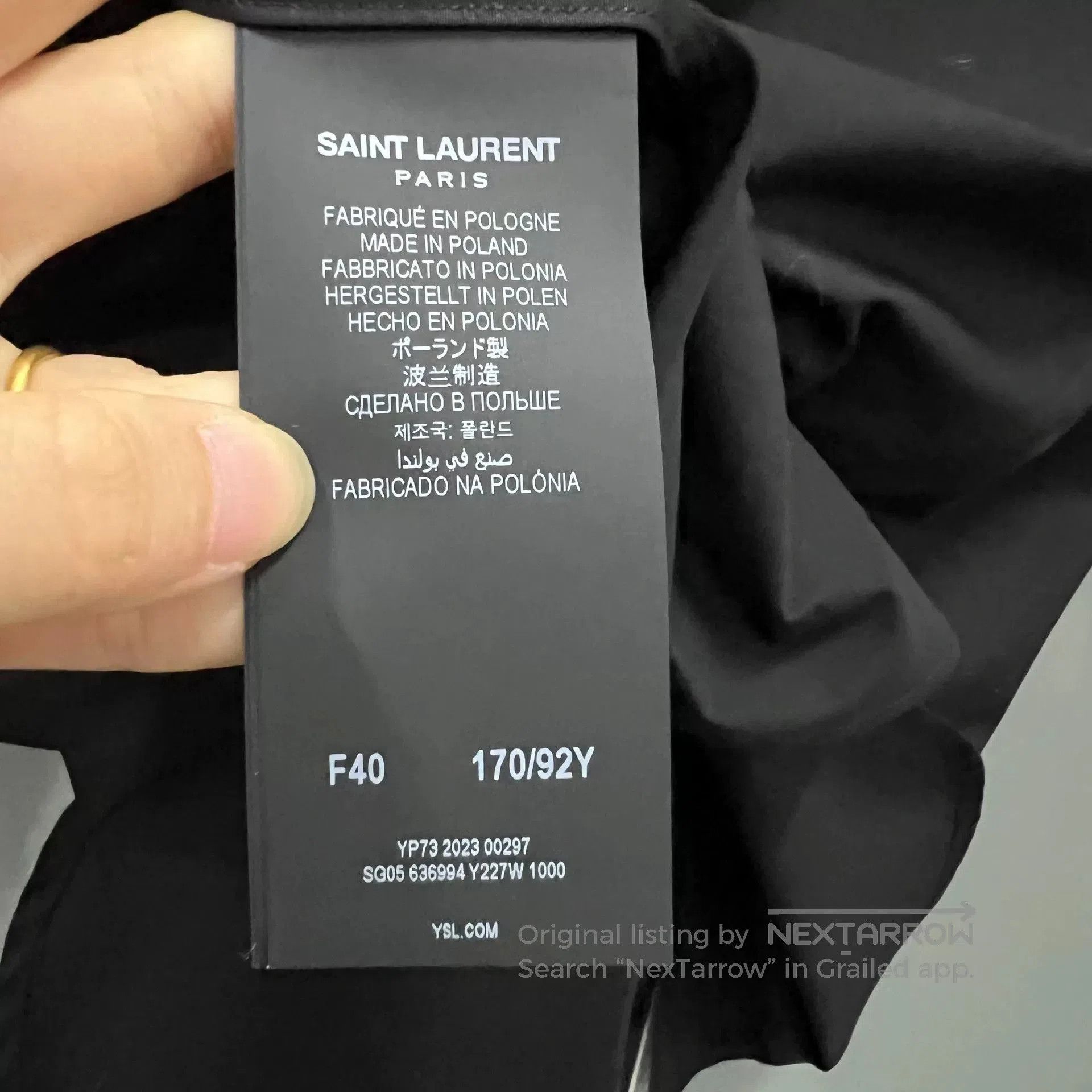 Saint Laurent Paris Saint Laurent Black Long Sleeve Button. Size US M / EU 48-50 / 2 - 4 Thumbnail