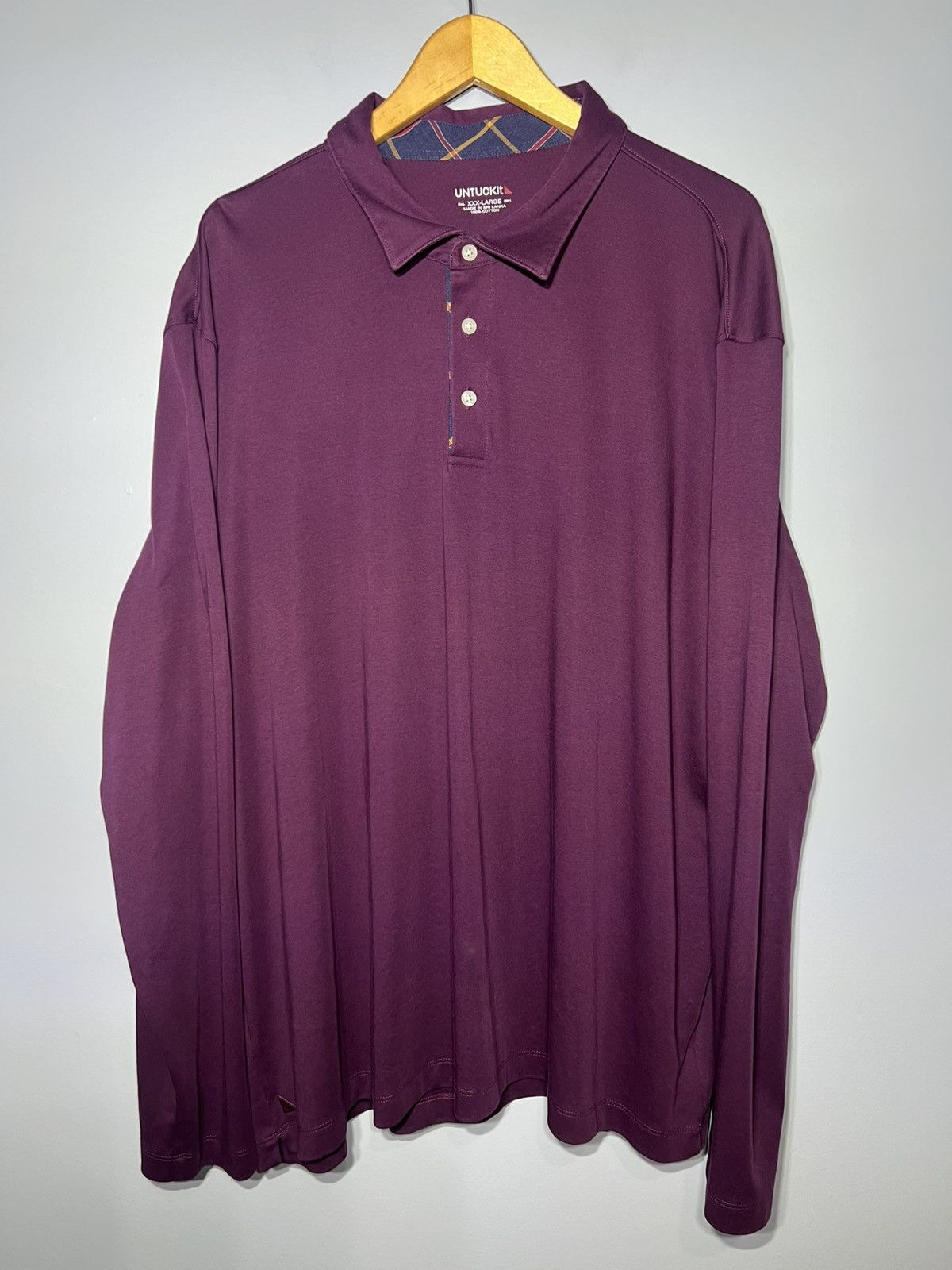 UNTUCKit UNTUCKit Mens 3XL Damaschino Long Sleeve Polo Shirt Purple Size US XXL / EU 58 / 5 - 2 Thumbnail