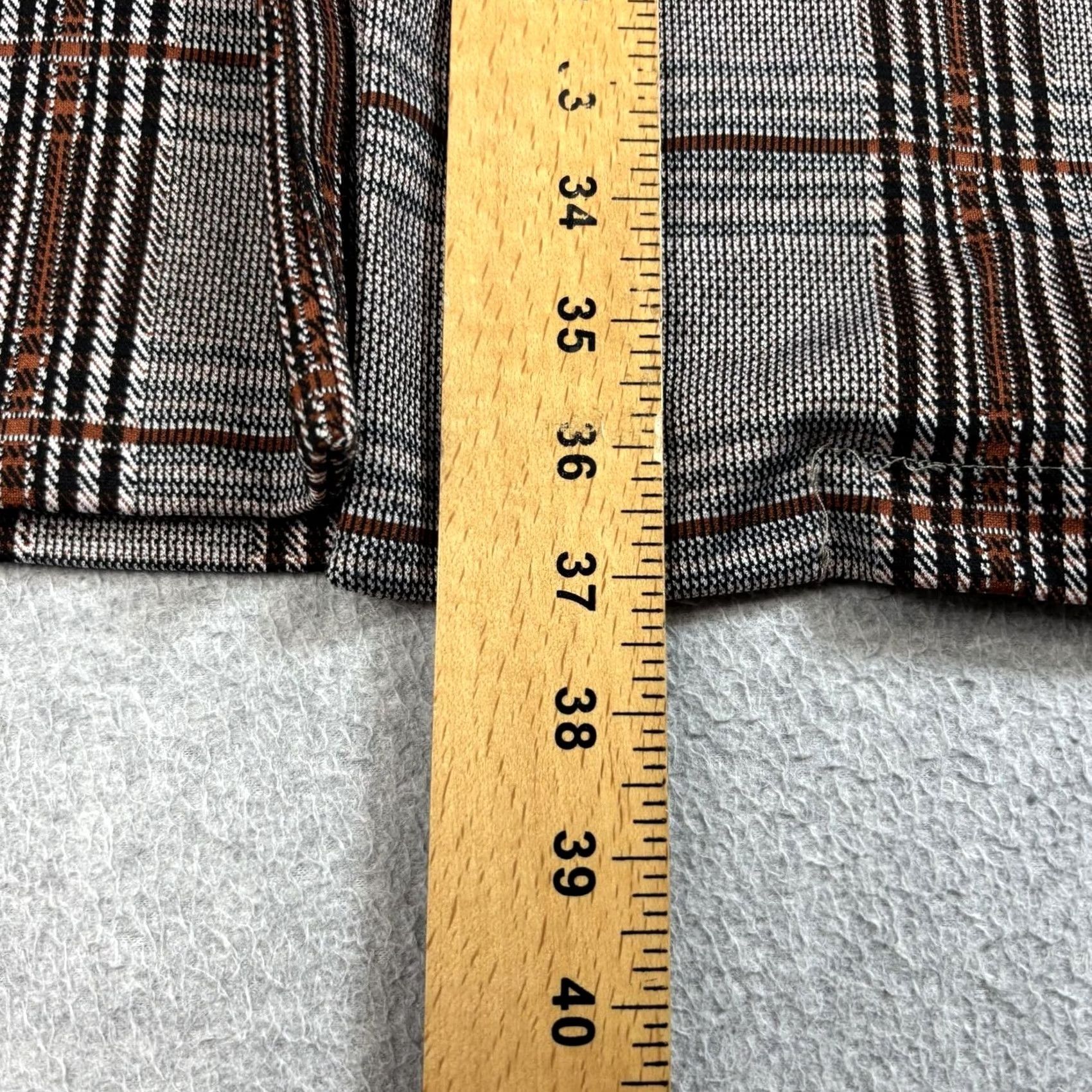 Vintage Melloday Coatigan Womens M Brown Plaid Long Jacket Overcoat Open Front Pockets Collared Knit Size M / US 6-8 / IT 42-44 - 7 Thumbnail