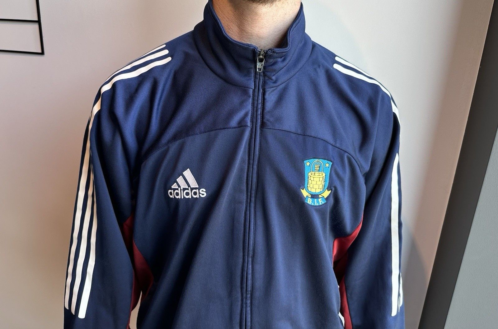 Adidas Vintage Brondby IF Brøndby Training Jacket Soccer Adidas Size US M / EU 48-50 / 2 - 2 Thumbnail