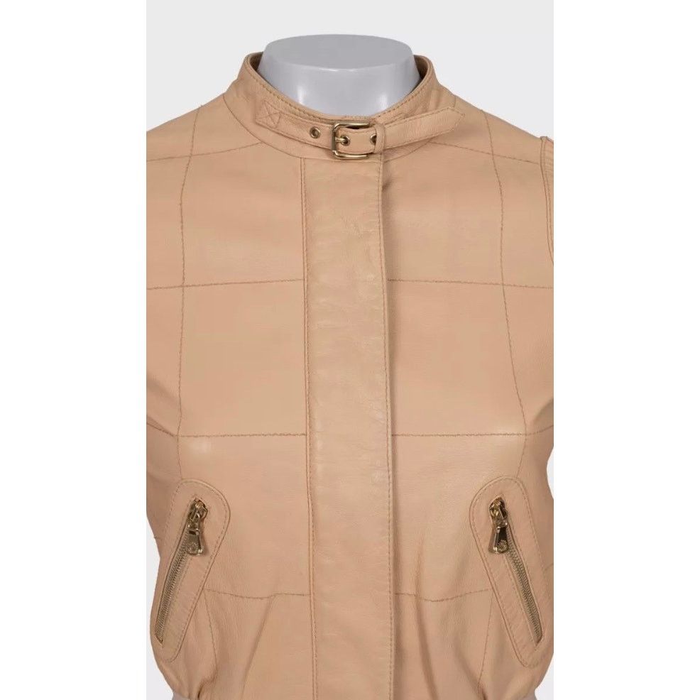 Dolce & Gabbana Beige Leather Jacket - Size XS (IT38)